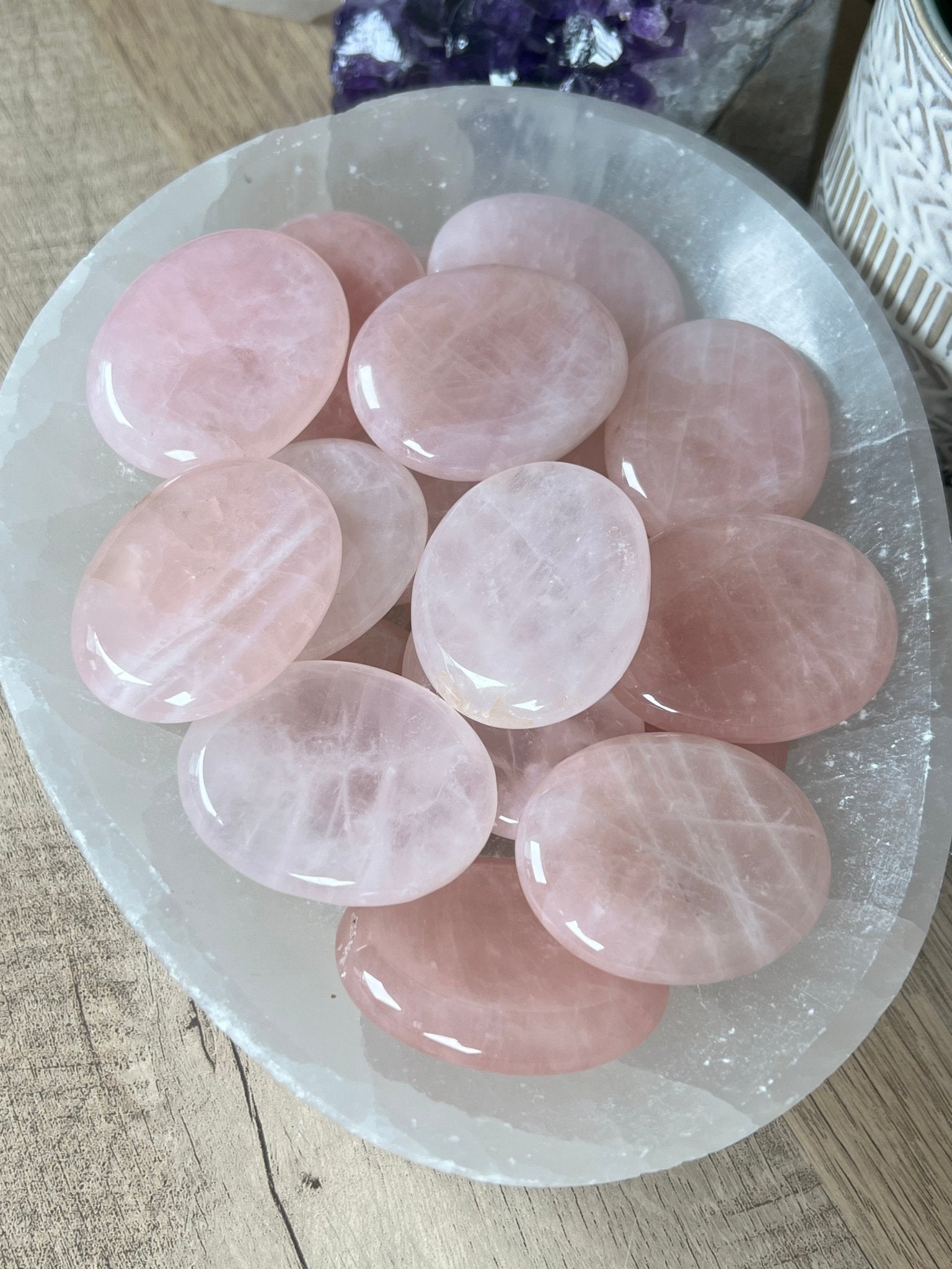 Rose Quartz Worry Stone - Purple Door Alchemy