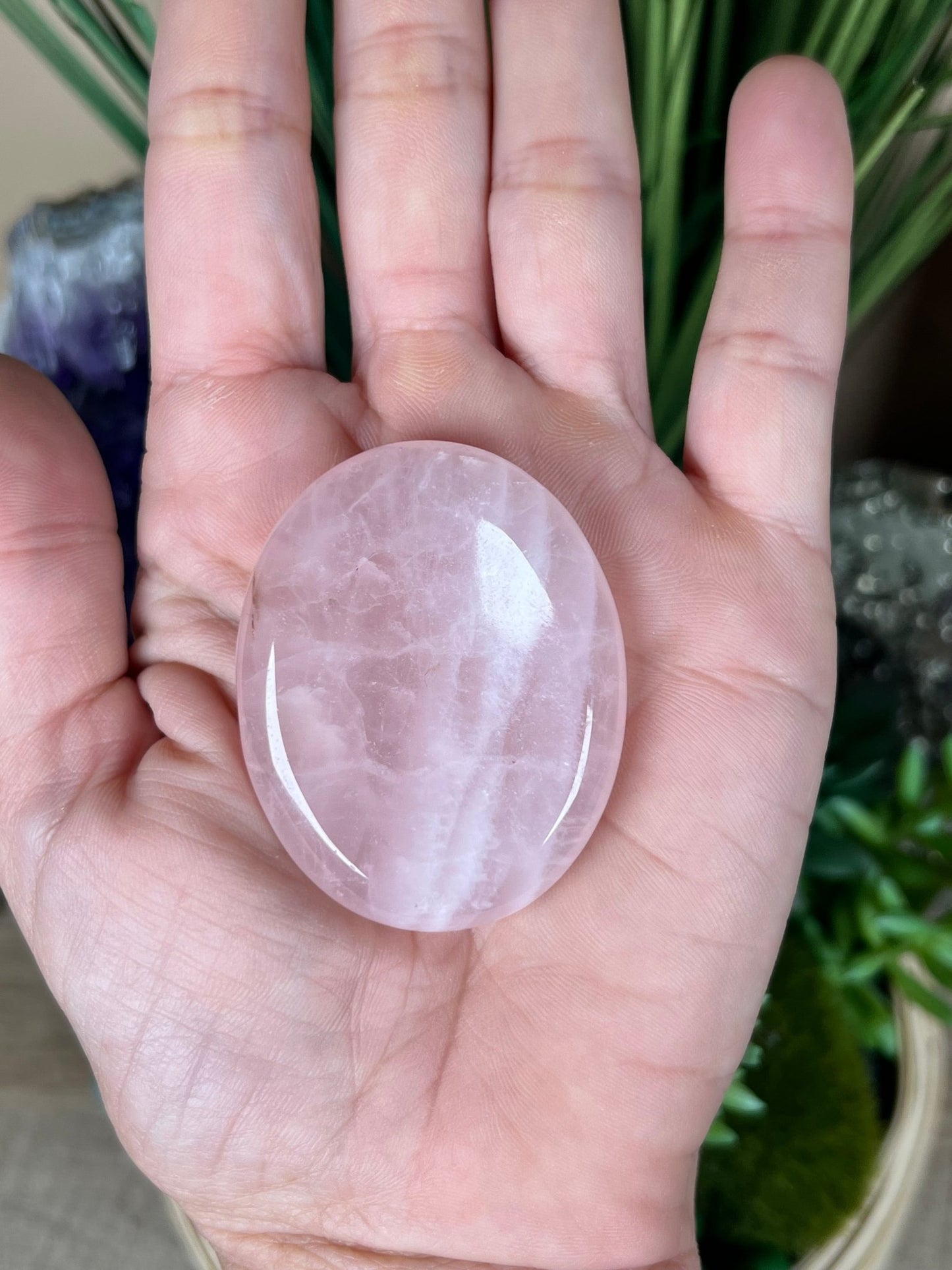 Rose Quartz Worry Stone - Purple Door Alchemy