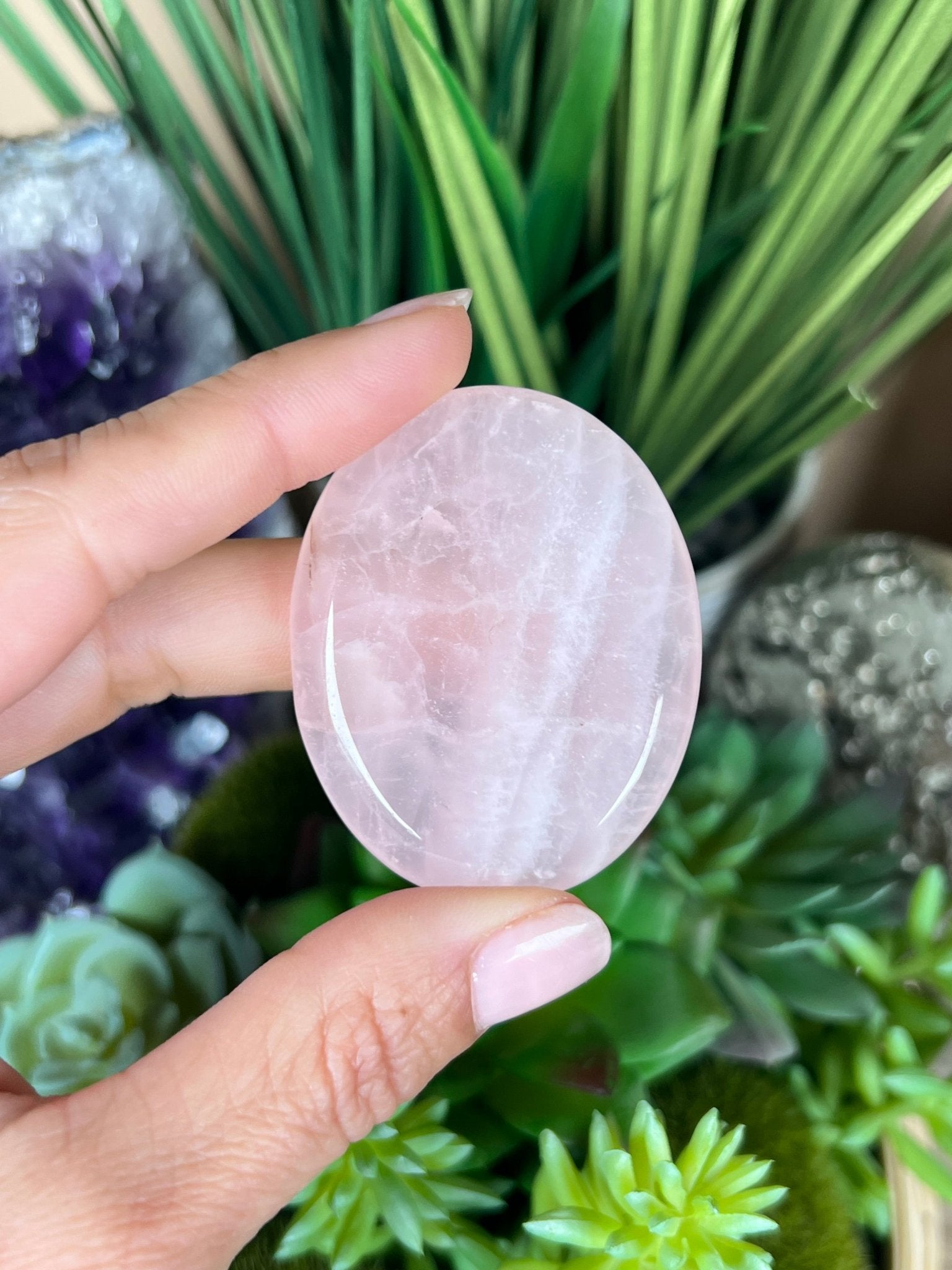 Rose Quartz Worry Stone - Purple Door Alchemy