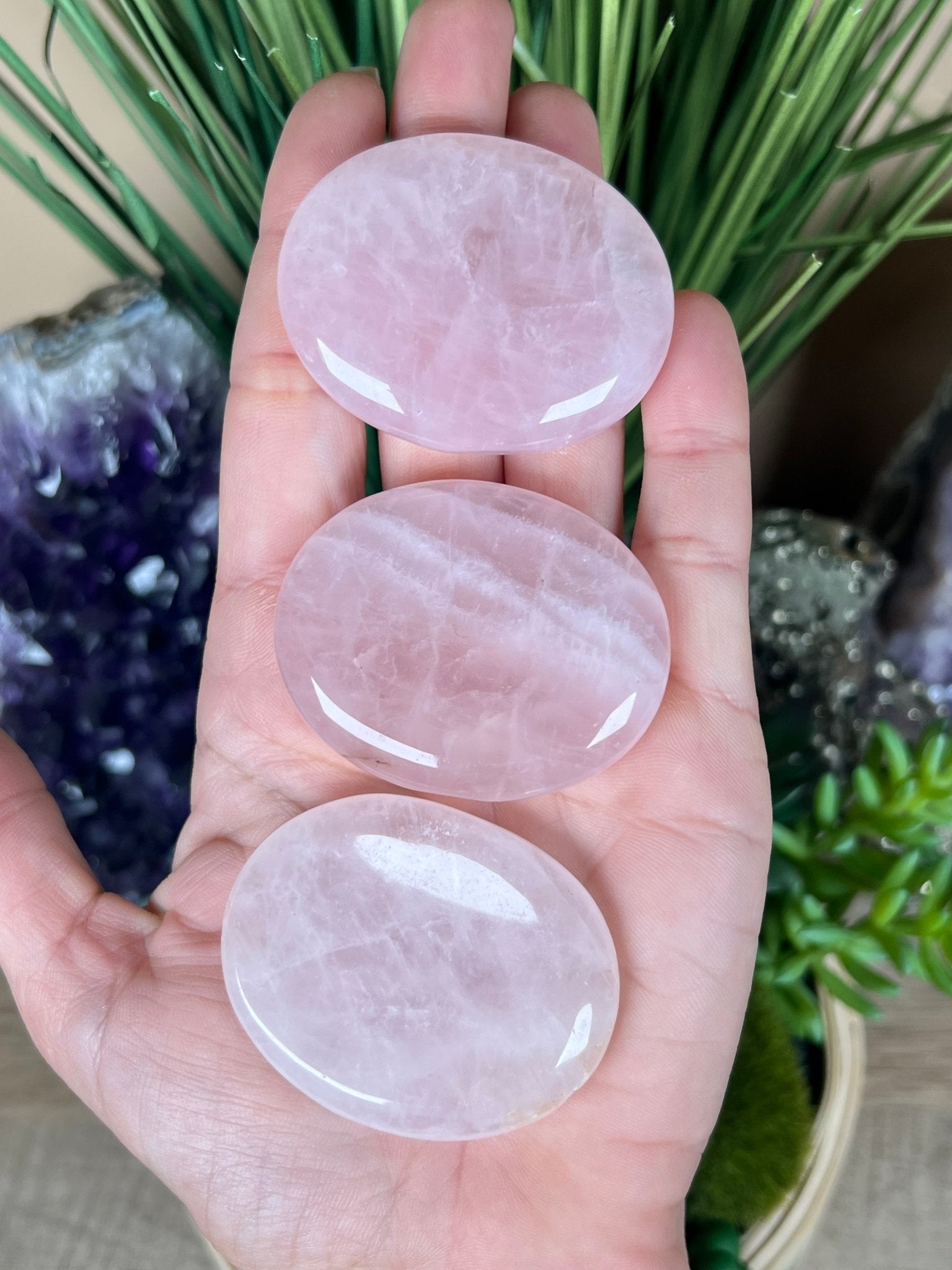 Rose Quartz Worry Stone - Purple Door Alchemy
