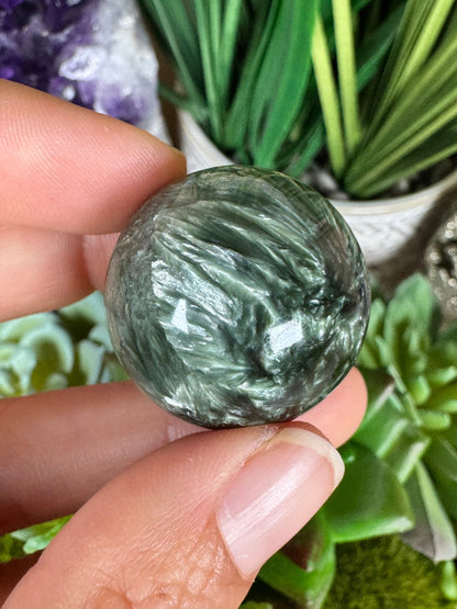 Seraphinite Sphere 27mm (1.07") - Purple Door Alchemy