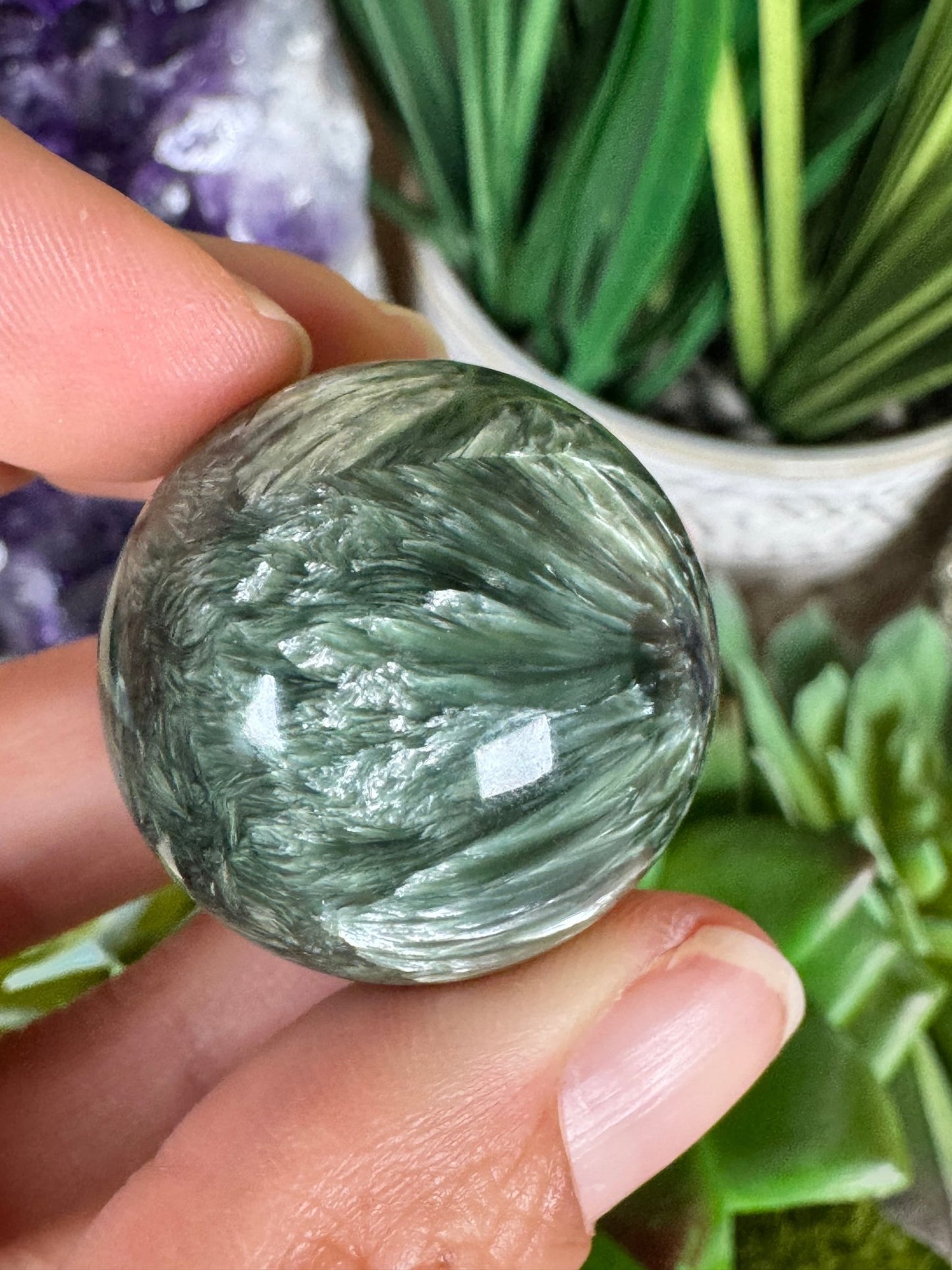 Seraphinite Sphere 27mm (1.07") - Purple Door Alchemy