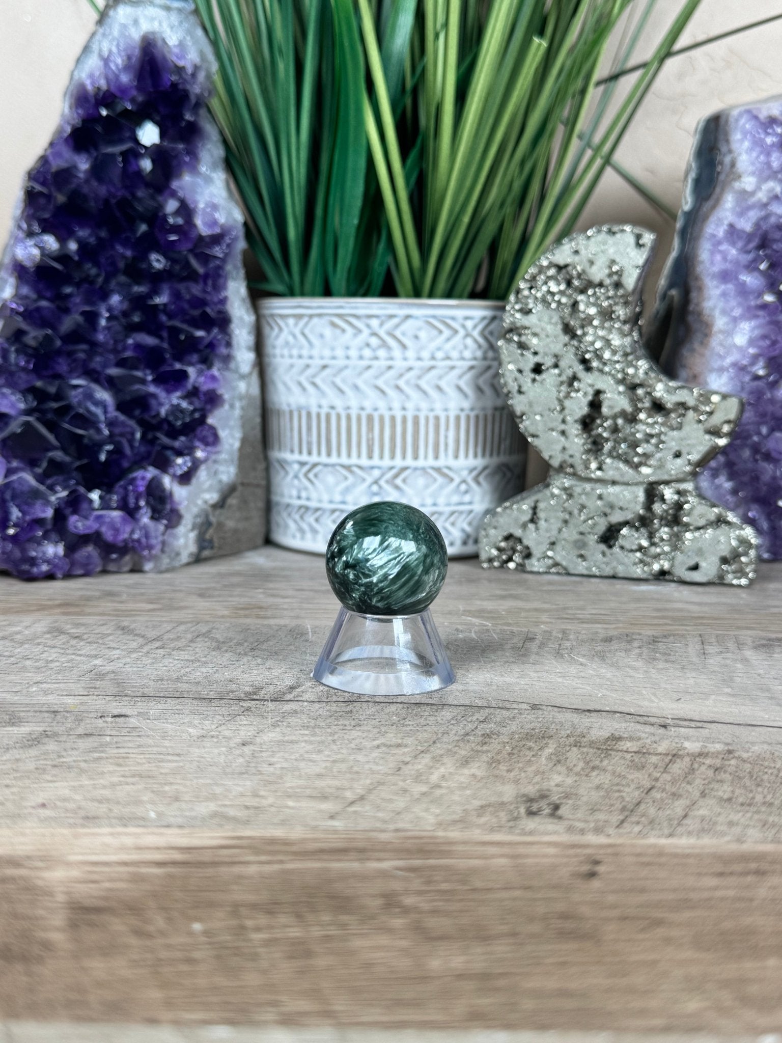 Seraphinite Sphere 27mm (1.07") - Purple Door Alchemy