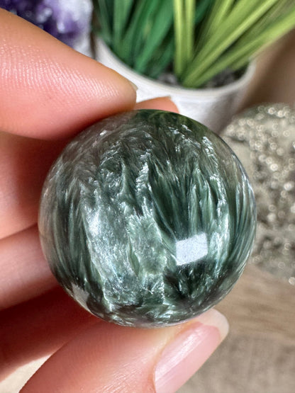 Seraphinite Sphere 28mm (1.10") - Purple Door Alchemy