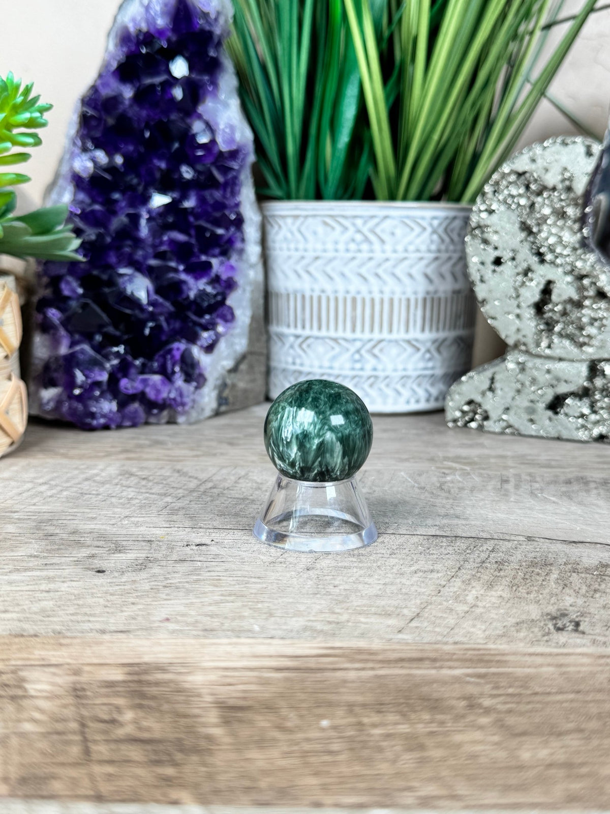 Seraphinite Sphere 28mm (1.10") - Purple Door Alchemy