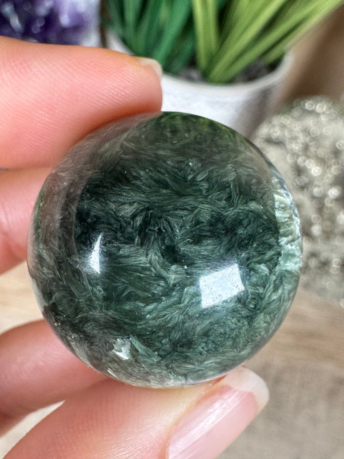 Seraphinite Sphere 28mm (1.10") - Purple Door Alchemy