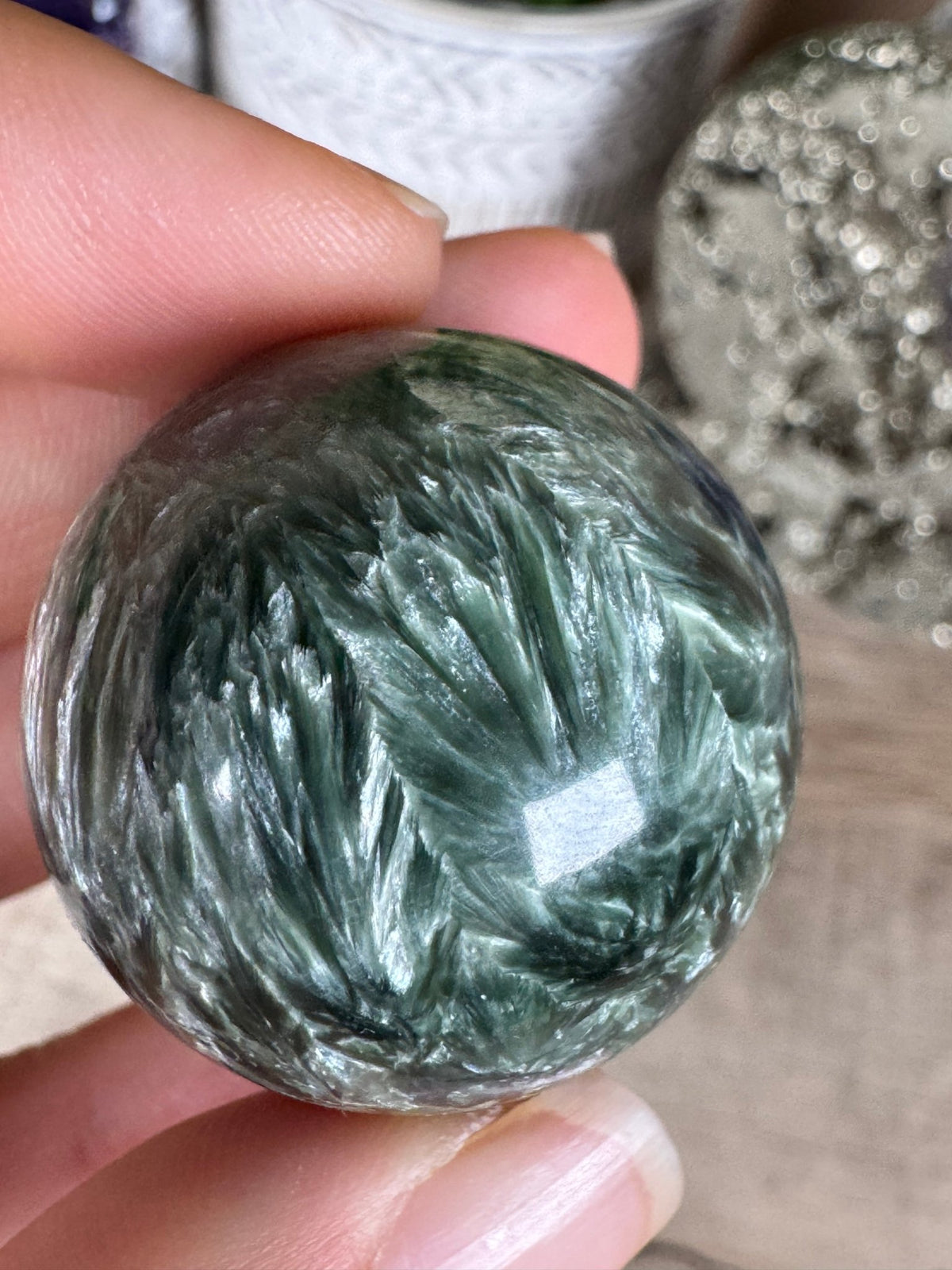 Seraphinite Sphere 31mm (1.25") - Purple Door Alchemy