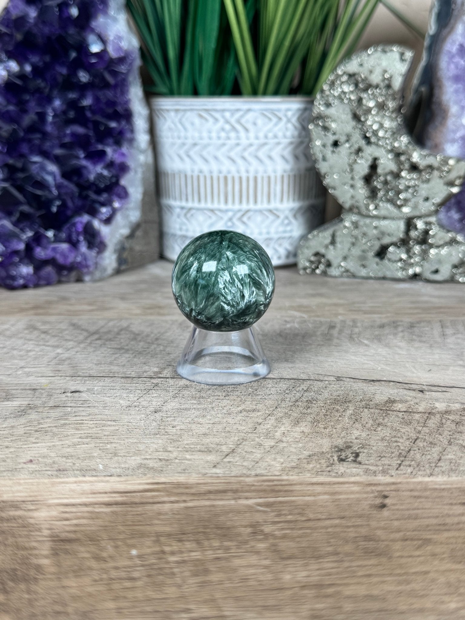 Seraphinite Sphere 34mm (1.35") - Purple Door Alchemy