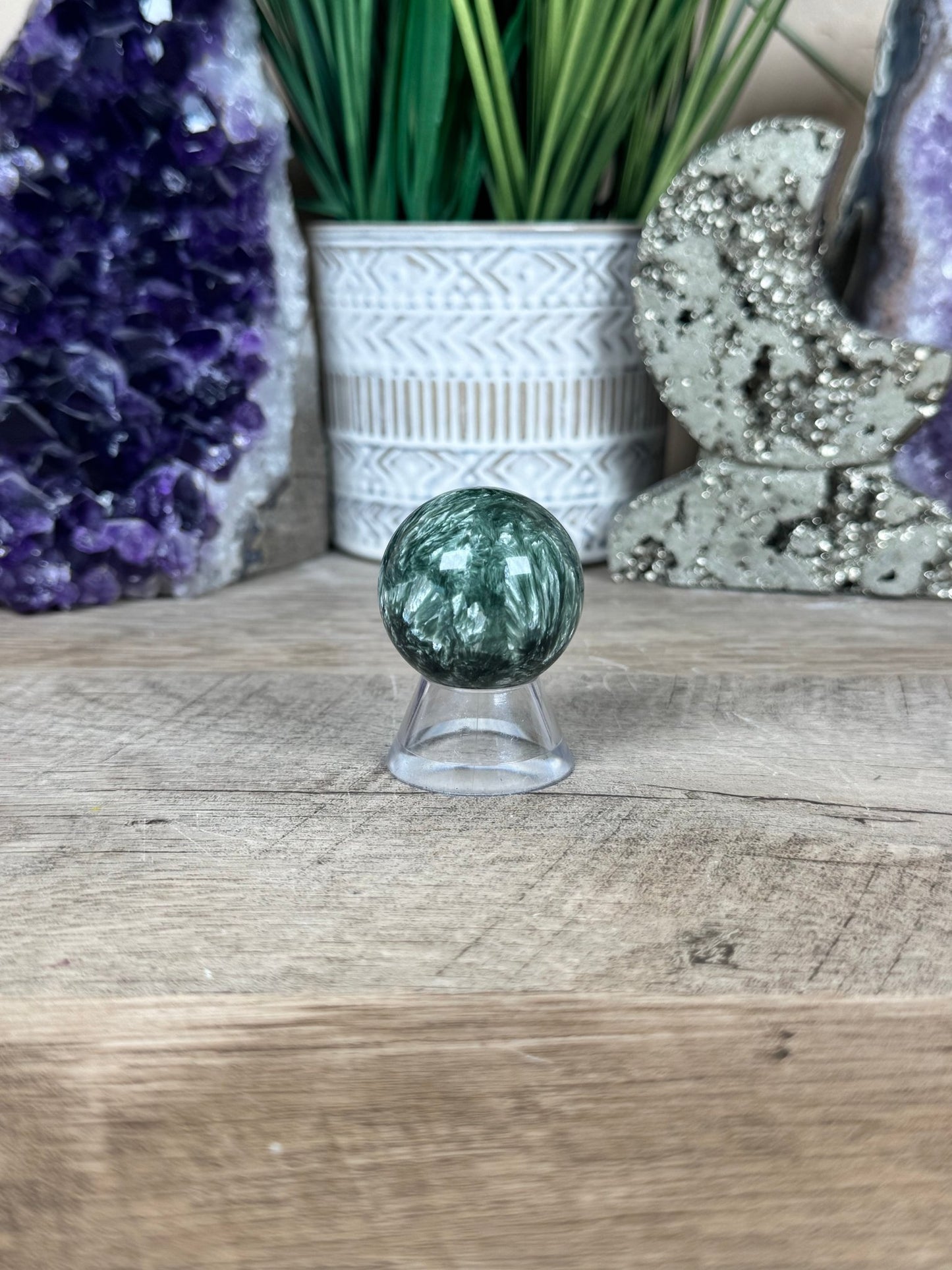 Seraphinite Sphere 34mm (1.35") - Purple Door Alchemy