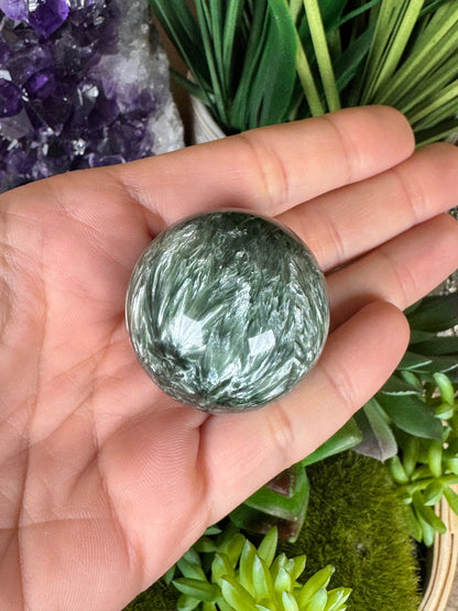 Seraphinite Sphere 34mm (1.35") - Purple Door Alchemy