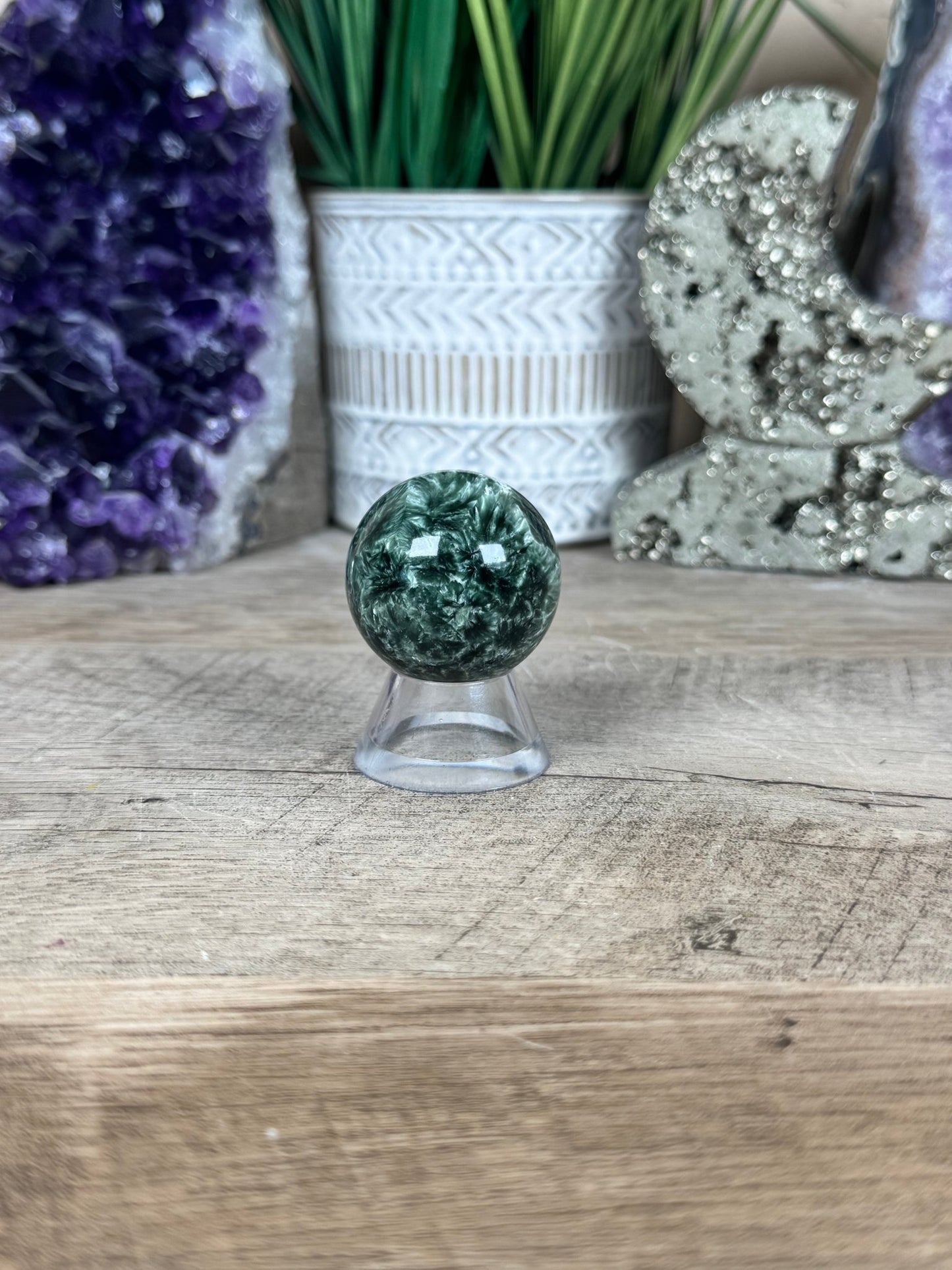 Seraphinite Sphere 34mm (1.35") - Purple Door Alchemy