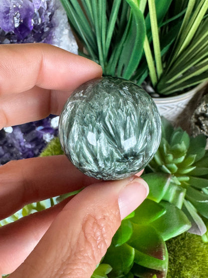 Seraphinite Sphere 34mm (1.35") - Purple Door Alchemy