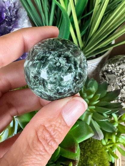 Seraphinite Sphere 34mm (1.35") - Purple Door Alchemy
