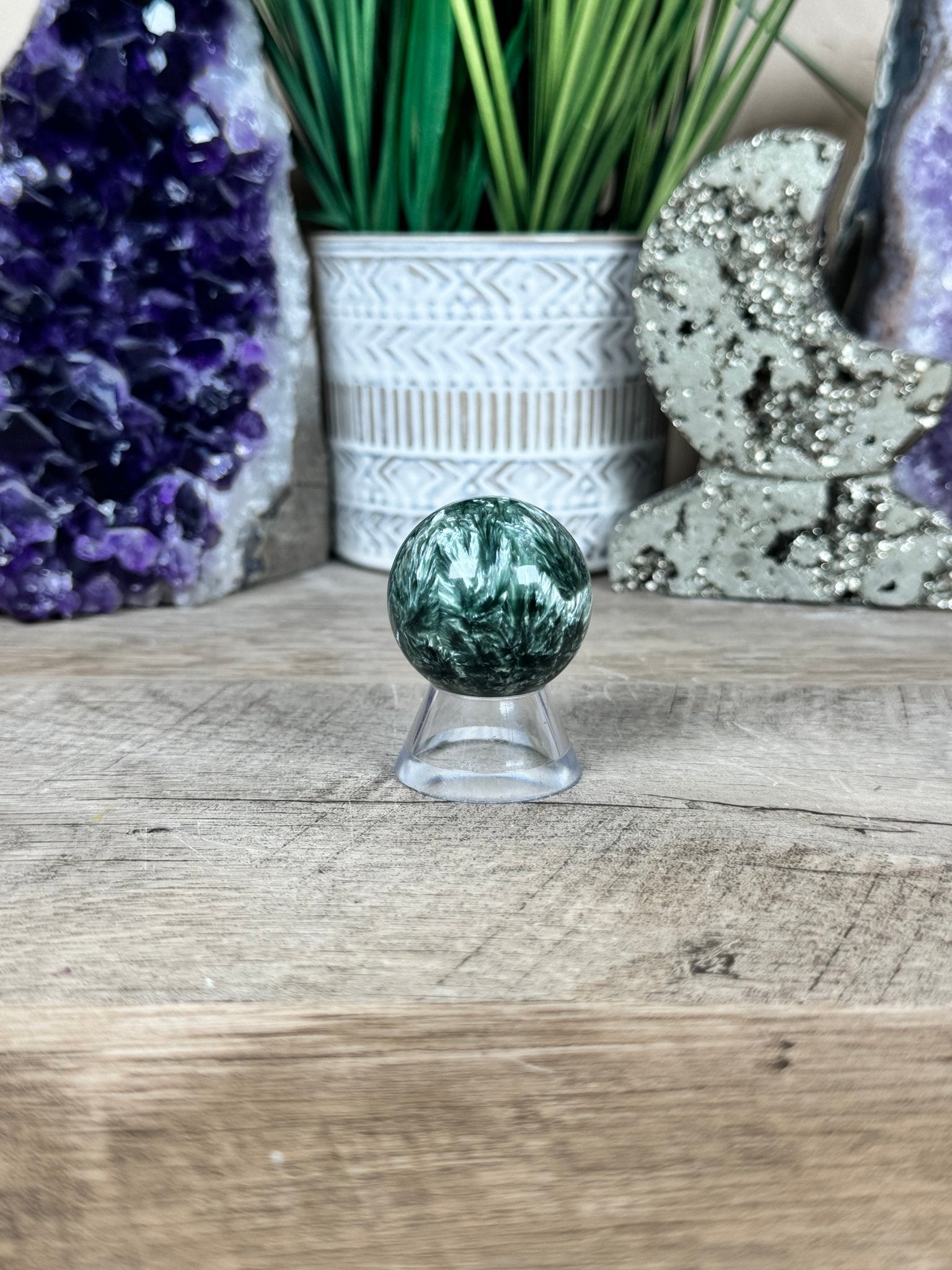 Seraphinite Sphere 34mm (1.35") - Purple Door Alchemy