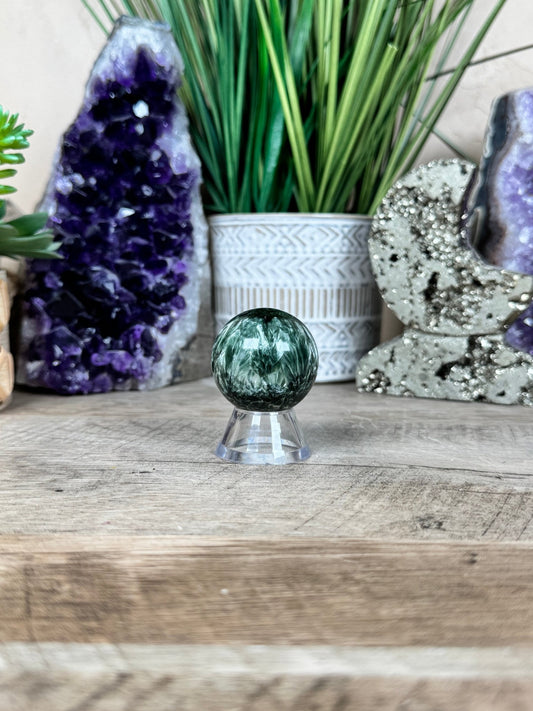 Seraphinite Sphere 36mm (1.41") - Purple Door Alchemy