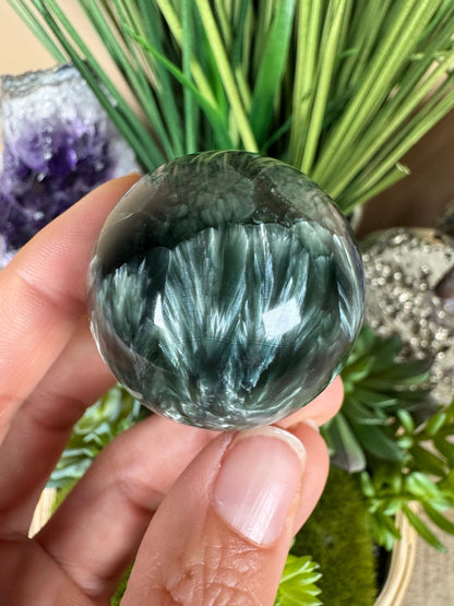 Seraphinite Sphere 38mm (1.5") - Purple Door Alchemy