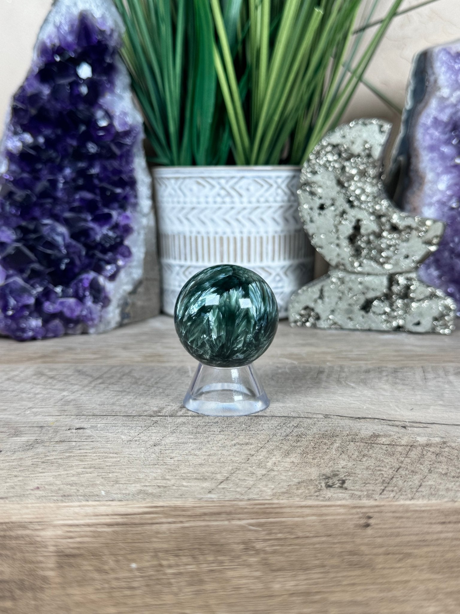 Seraphinite Sphere 38mm (1.5") - Purple Door Alchemy