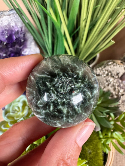 Seraphinite Sphere 38mm (1.5") - Purple Door Alchemy
