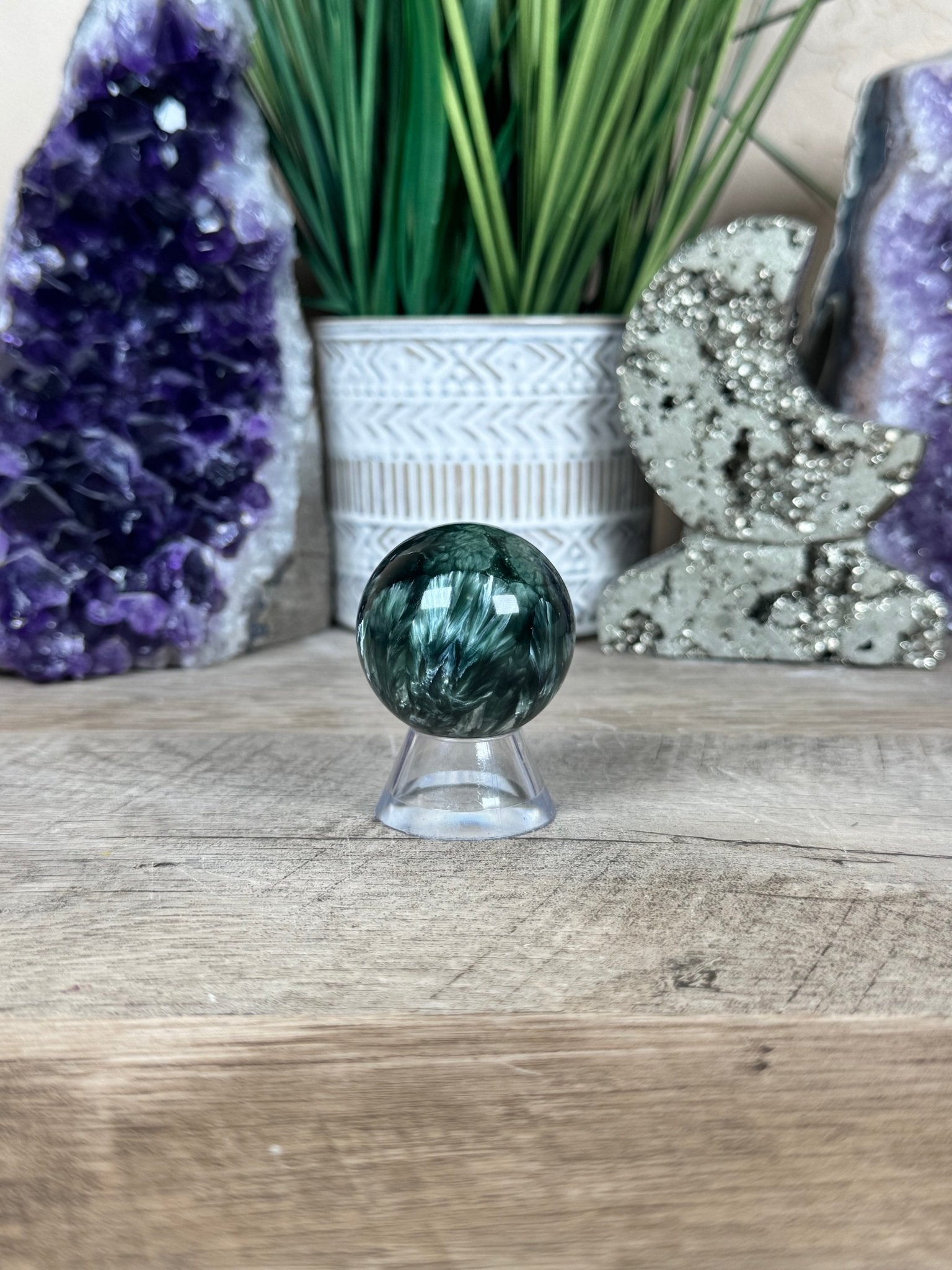 Seraphinite Sphere 38mm (1.5") - Purple Door Alchemy
