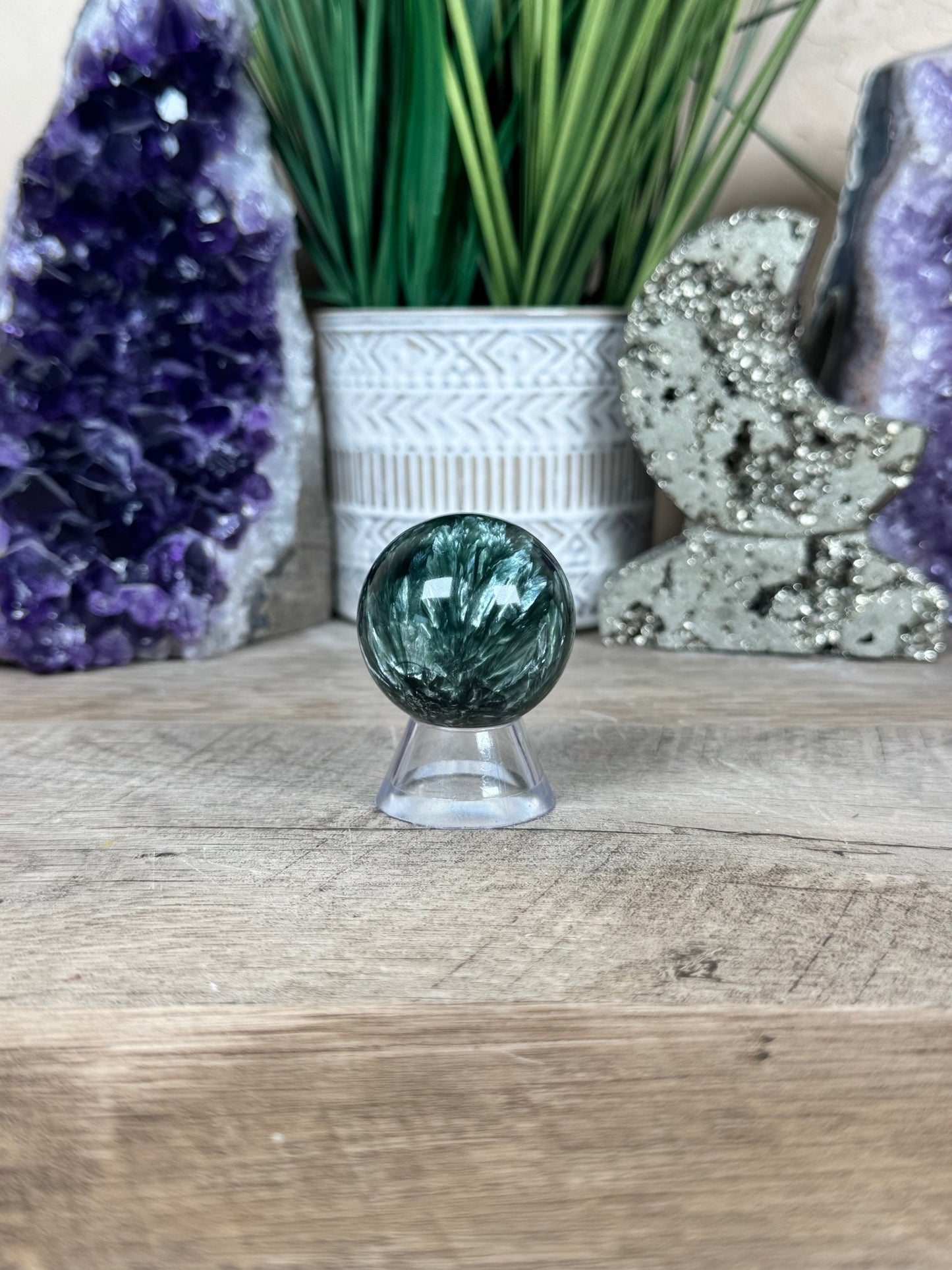 Seraphinite Sphere 38mm (1.5") - Purple Door Alchemy