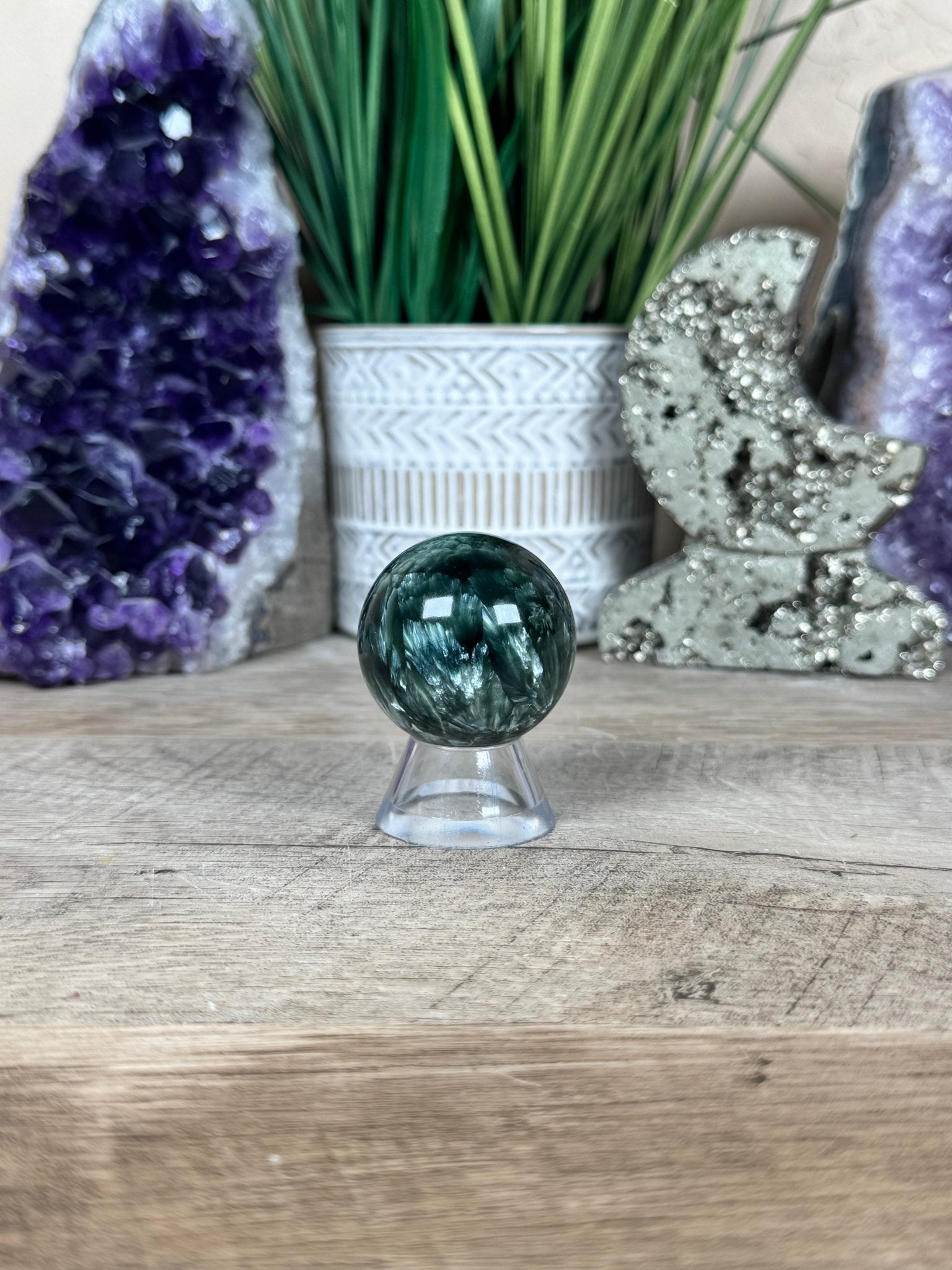 Seraphinite Sphere 38mm (1.5") - Purple Door Alchemy