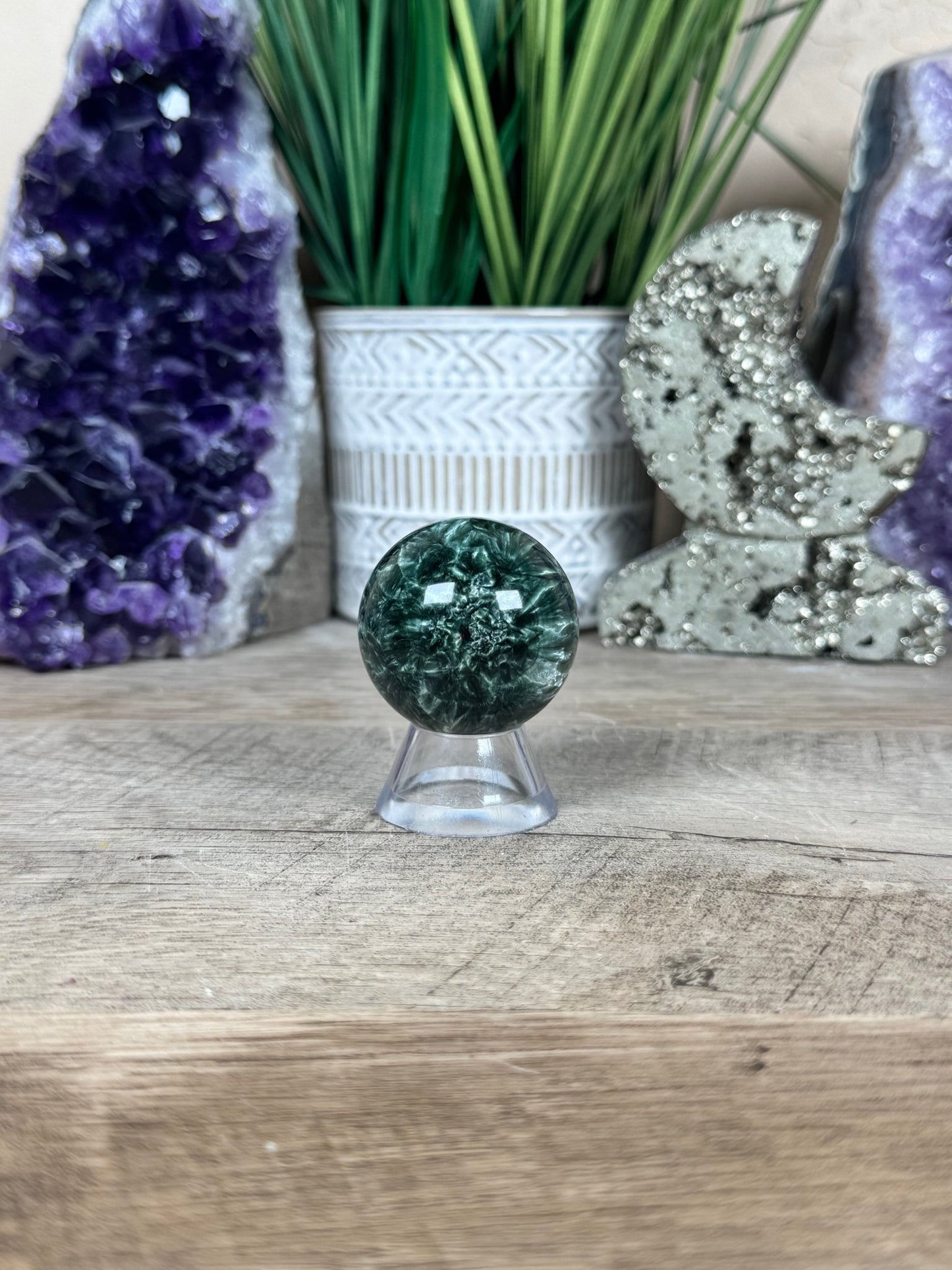 Seraphinite Sphere 38mm (1.5") - Purple Door Alchemy