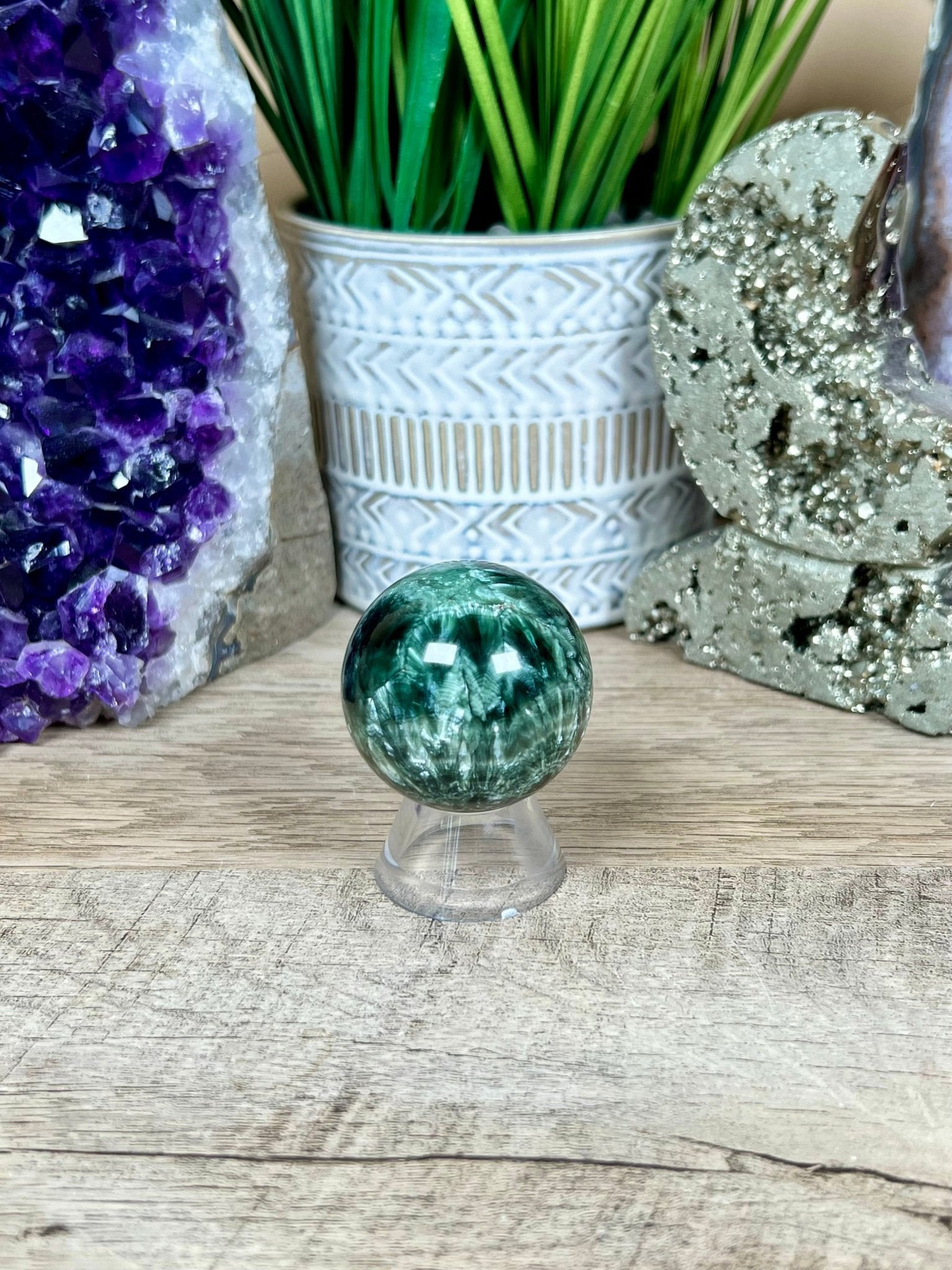 Seraphinite Sphere 40mm (1.6") - Purple Door Alchemy