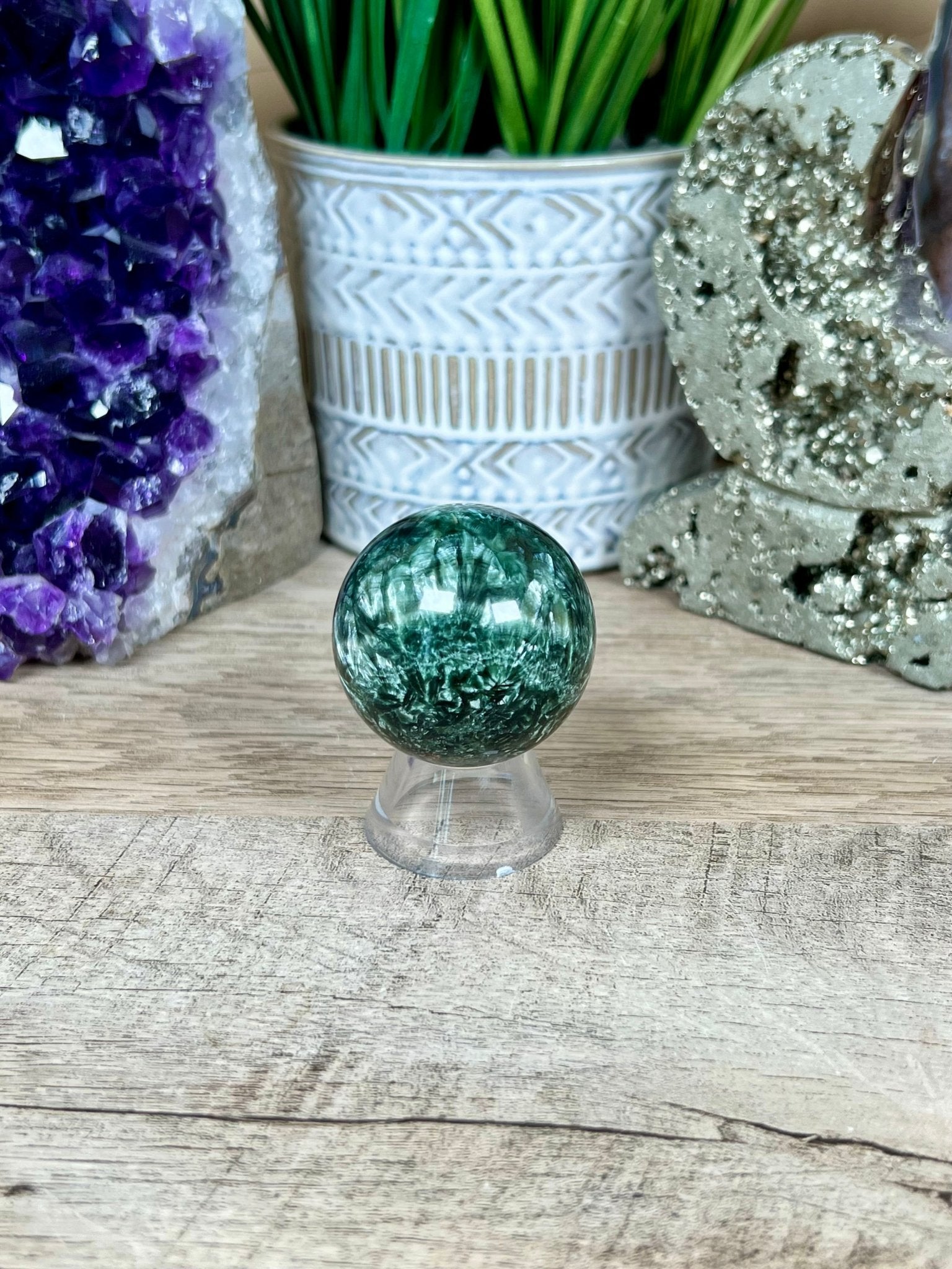 Seraphinite Sphere 40mm (1.6") - Purple Door Alchemy