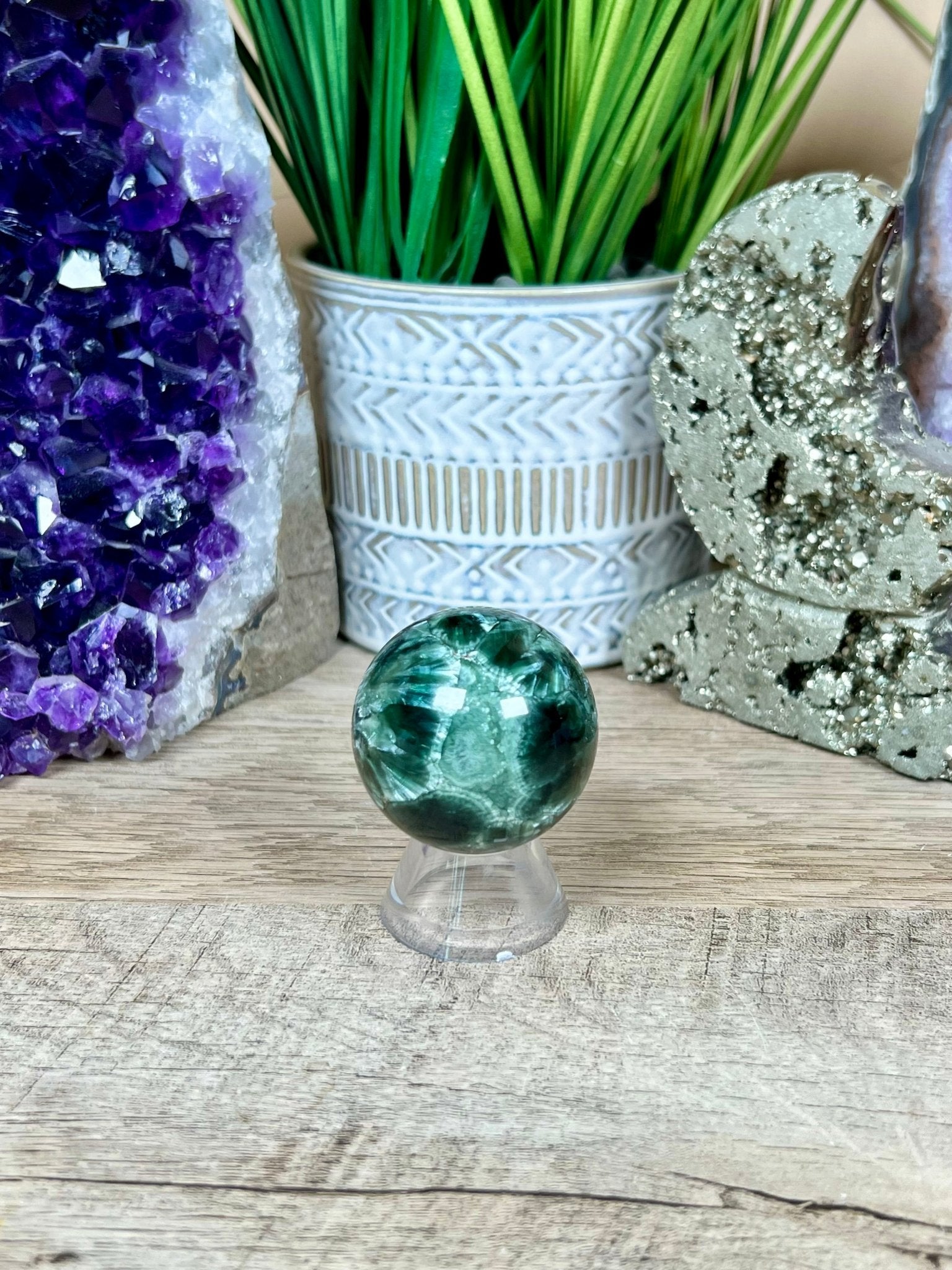 Seraphinite Sphere 40mm (1.6") - Purple Door Alchemy