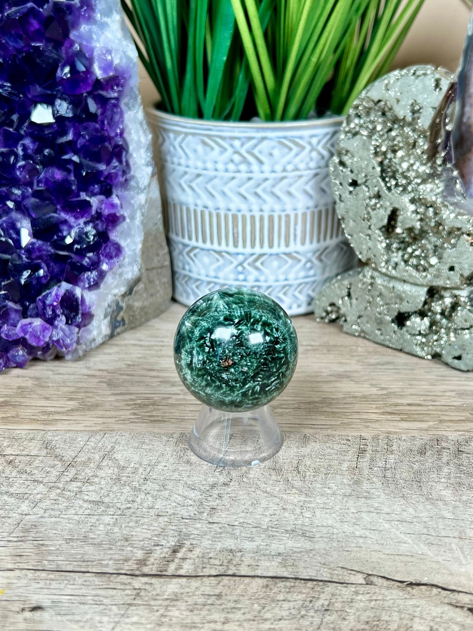 Seraphinite Sphere 40mm (1.6") - Purple Door Alchemy