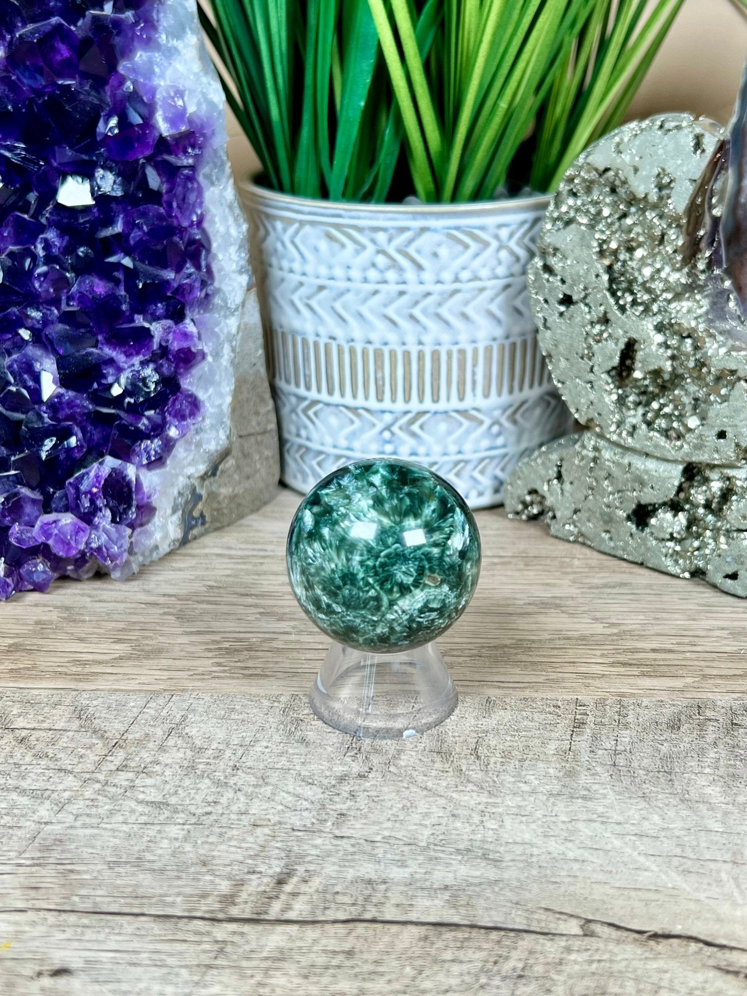 Seraphinite Sphere 40mm (1.6") - Purple Door Alchemy