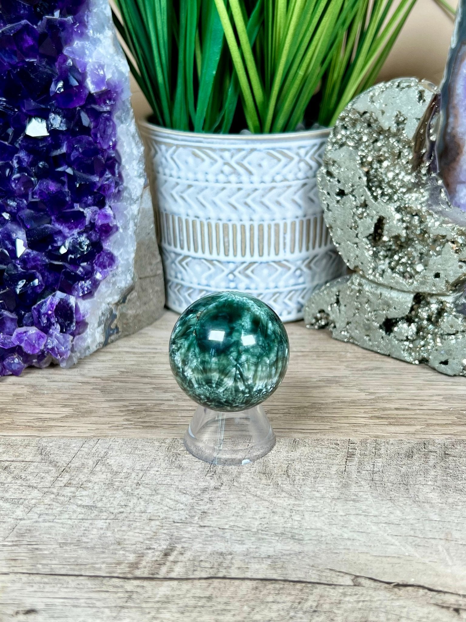 Seraphinite Sphere 40mm (1.6") - Purple Door Alchemy
