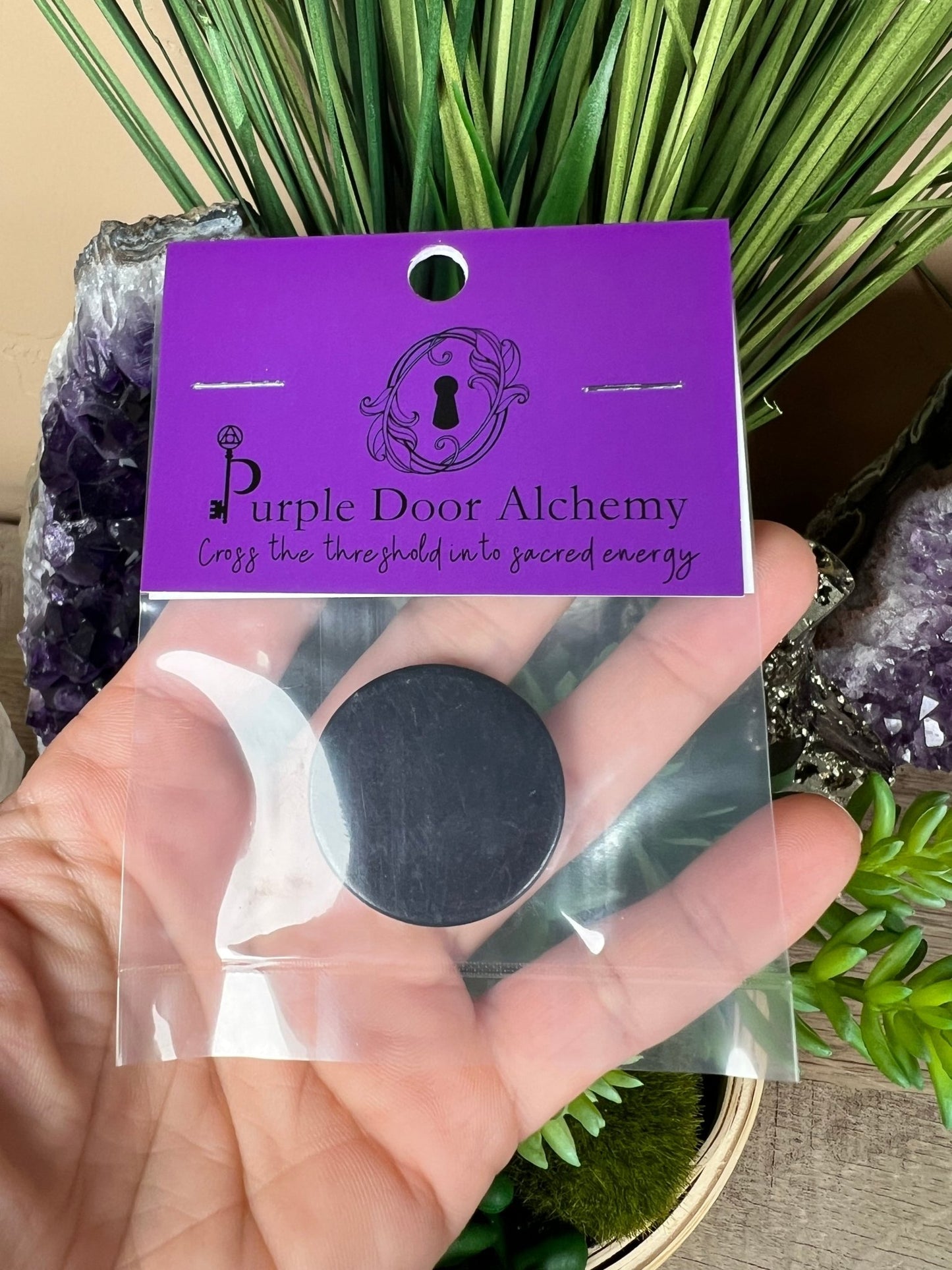 Shungite Circle EMF Protection Sticker - Purple Door Alchemy