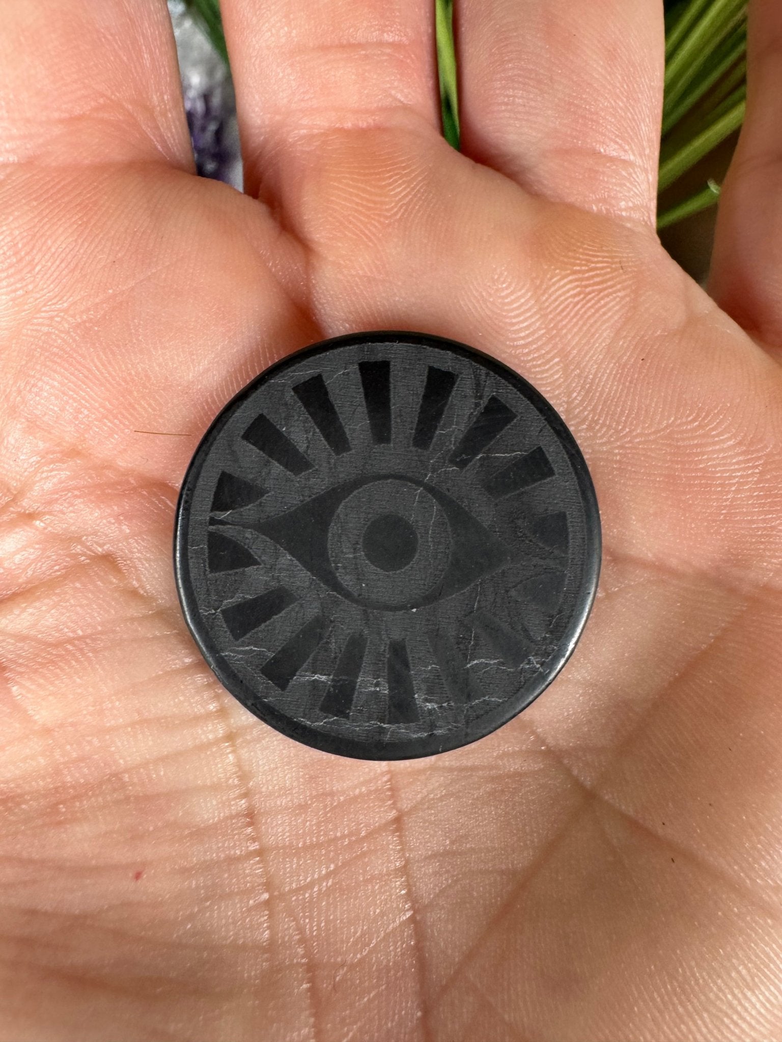 Shungite Evil Eye EMF Protection Sticker - Purple Door Alchemy