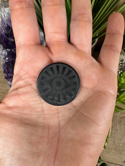 Shungite Evil Eye EMF Protection Sticker - Purple Door Alchemy