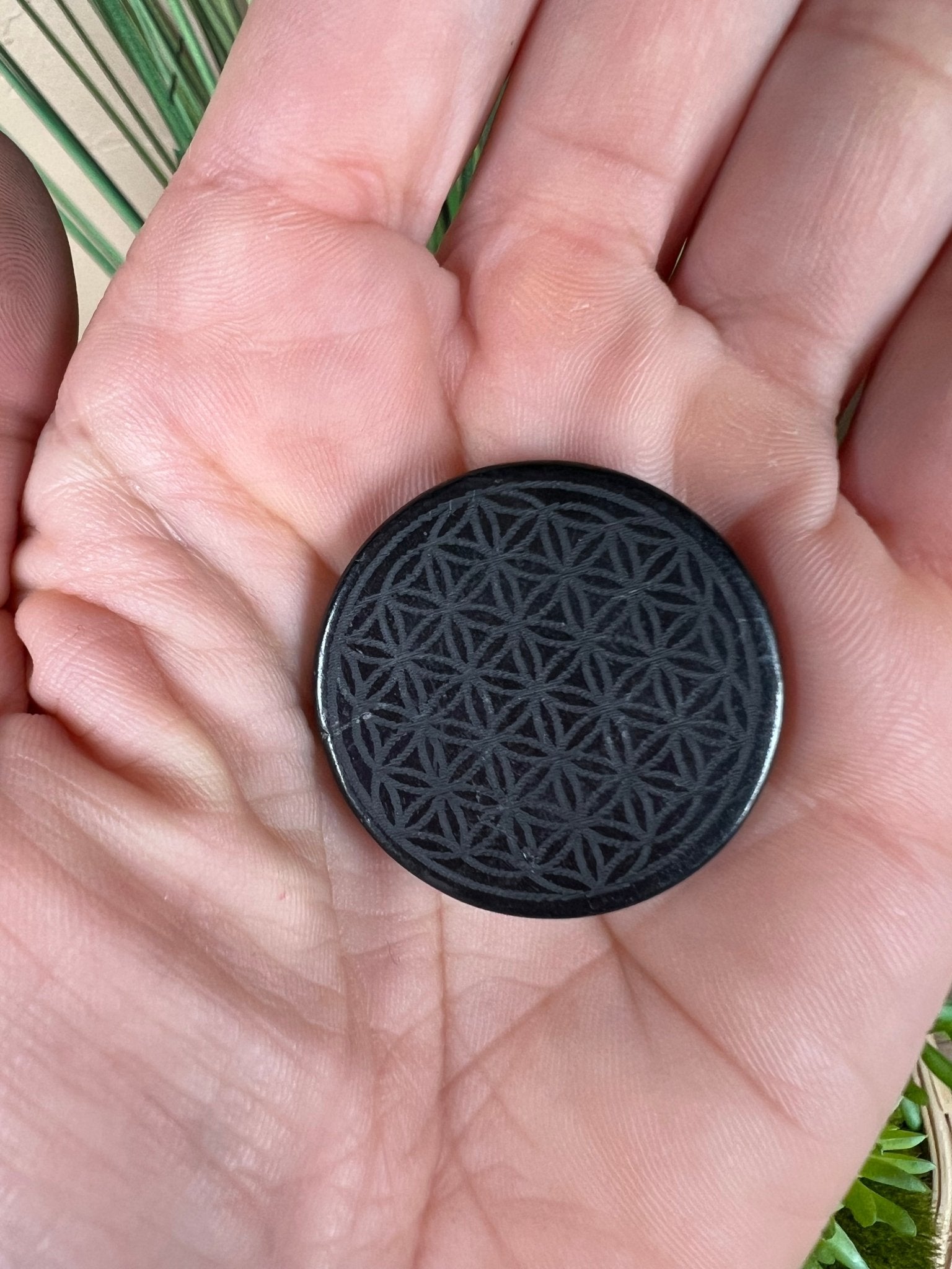 Shungite Flower of Life EMF Protection Sticker - Purple Door Alchemy