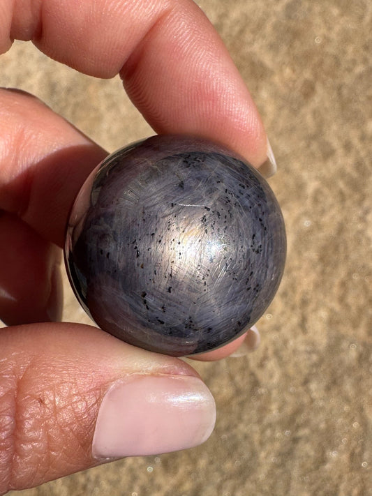 Six - Point Star Sapphire Sphere 28.9mm - Purple Door Alchemy