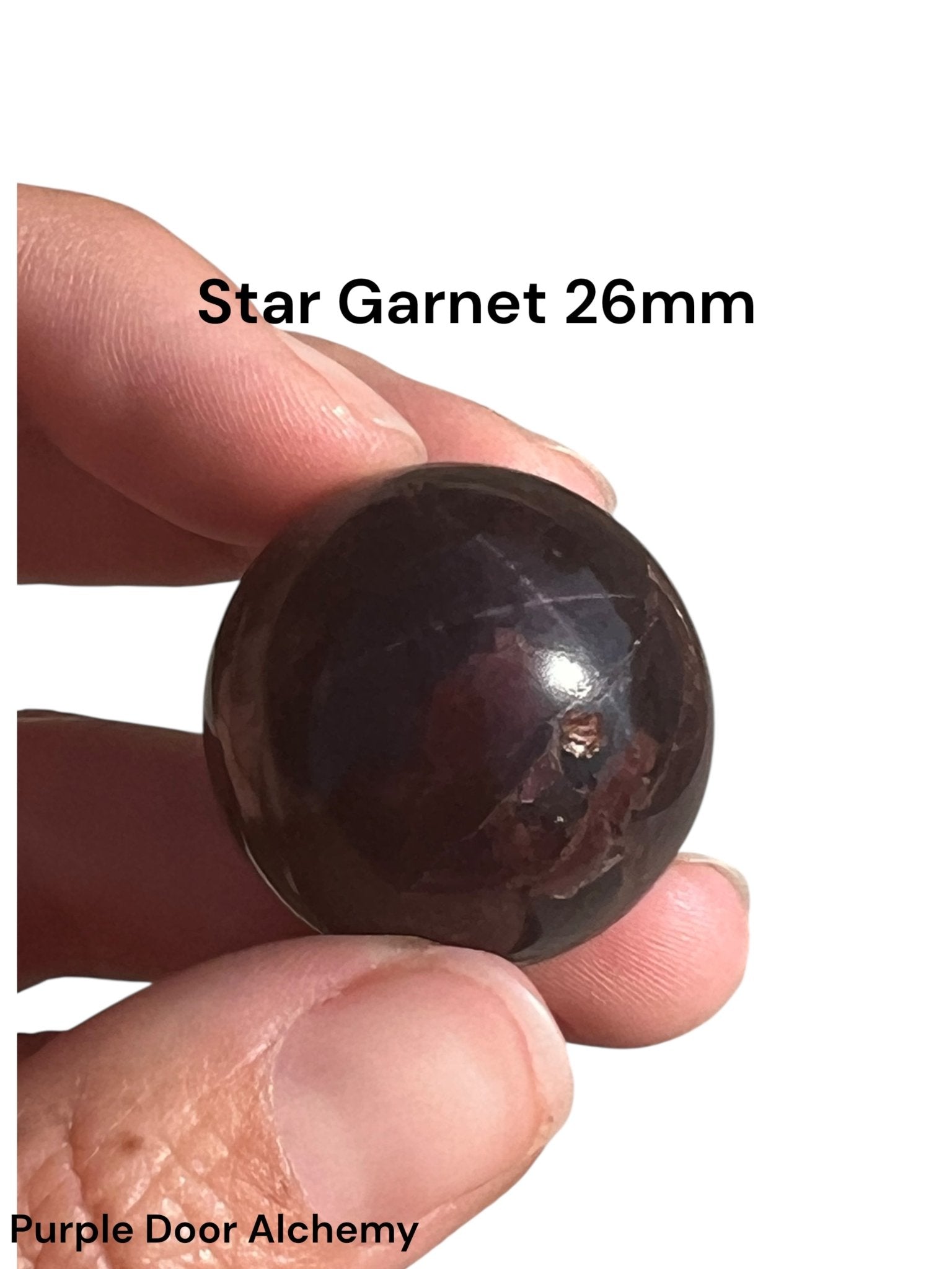 Star Garnet Sphere 26mm, 1 in - Purple Door Alchemy