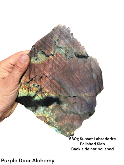 Sunset Labradorite Polished Slab 580g - Purple Door Alchemy