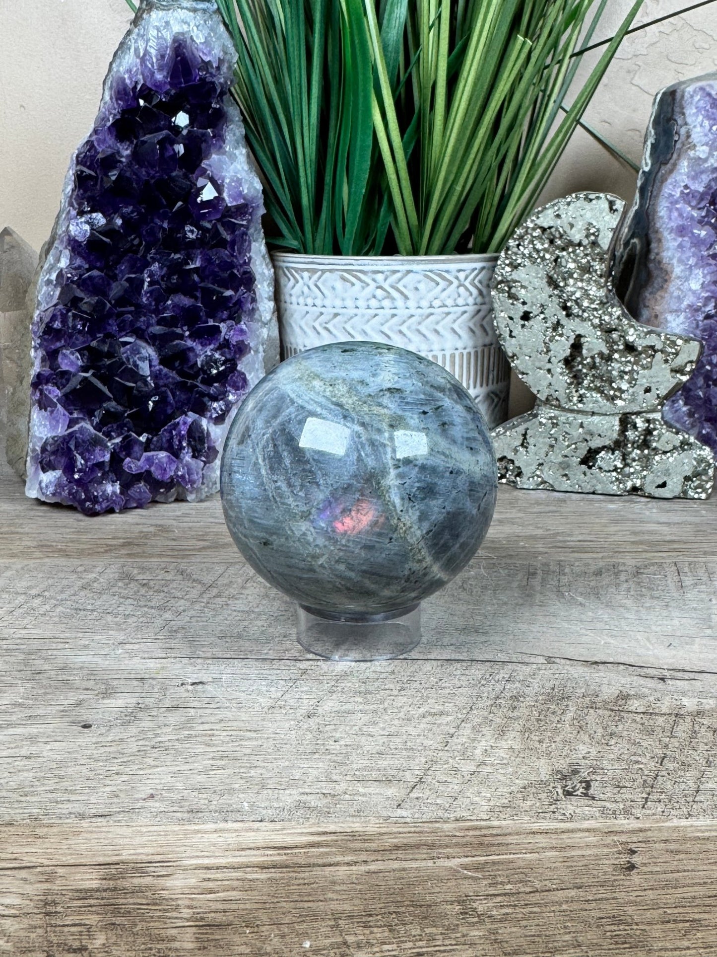 Sunset Labradorite Sphere 6.7mm/2.64in - Purple Door Alchemy
