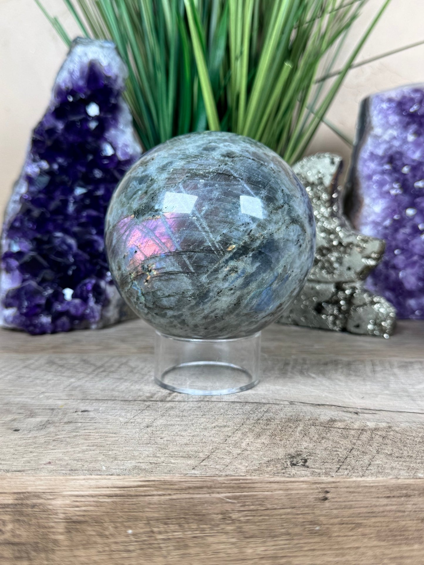 Sunset Labradorite Sphere 95mm/3.7 Inch - Purple Door Alchemy