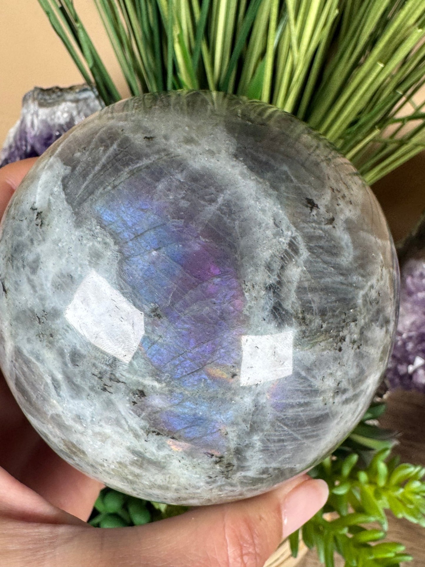 Sunset Labradorite Sphere 95mm/3.7 Inch - Purple Door Alchemy