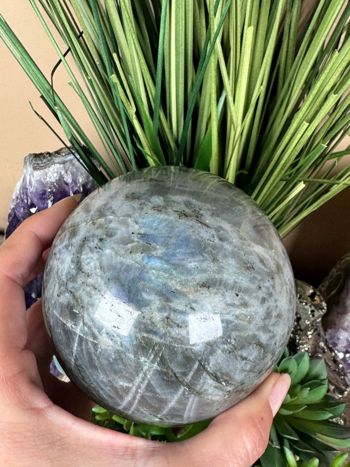 Sunset Labradorite Sphere 95mm/3.7 Inch - Purple Door Alchemy