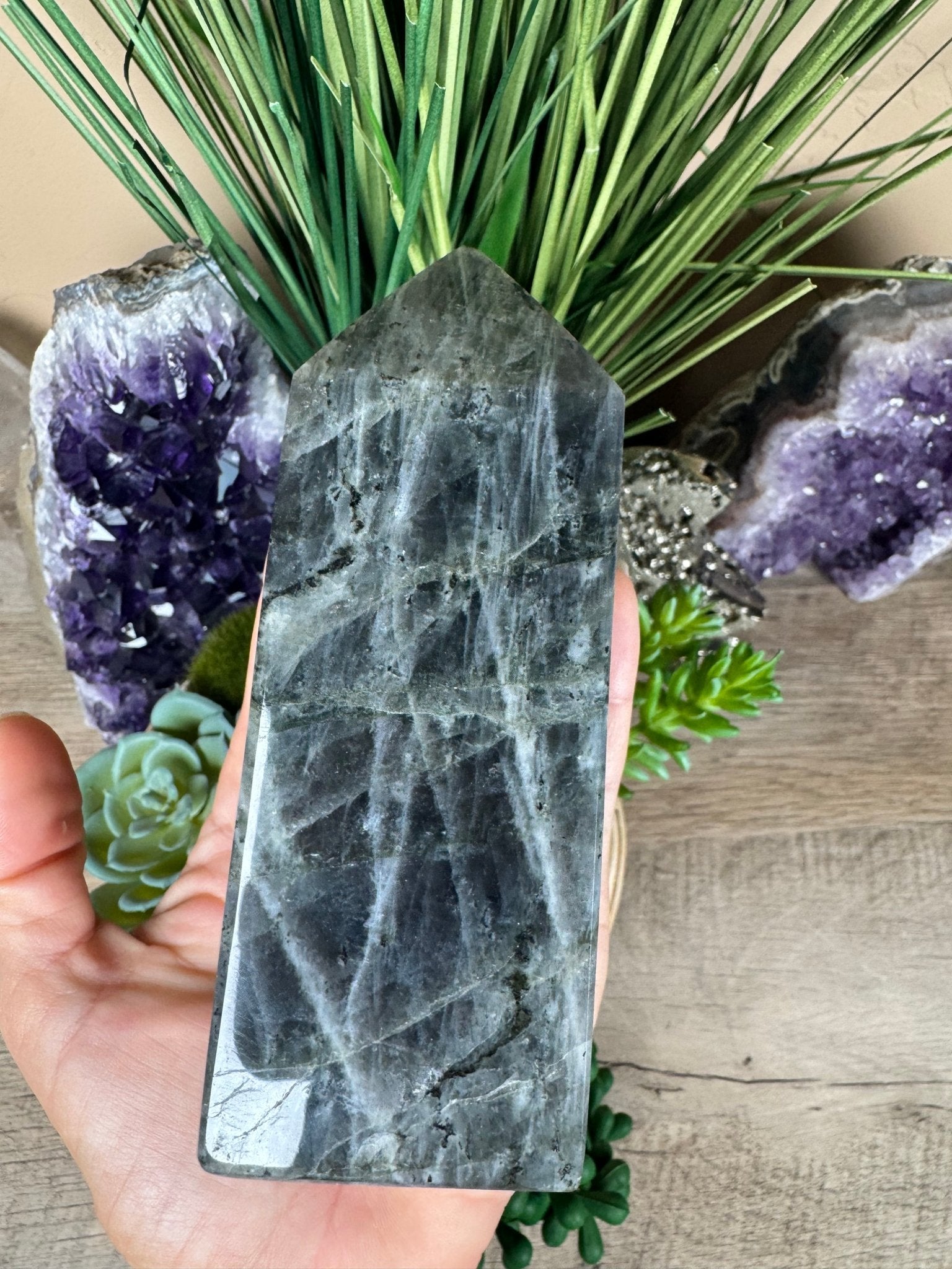 Sunset Labradorite Tower 4.8in - Purple Door Alchemy