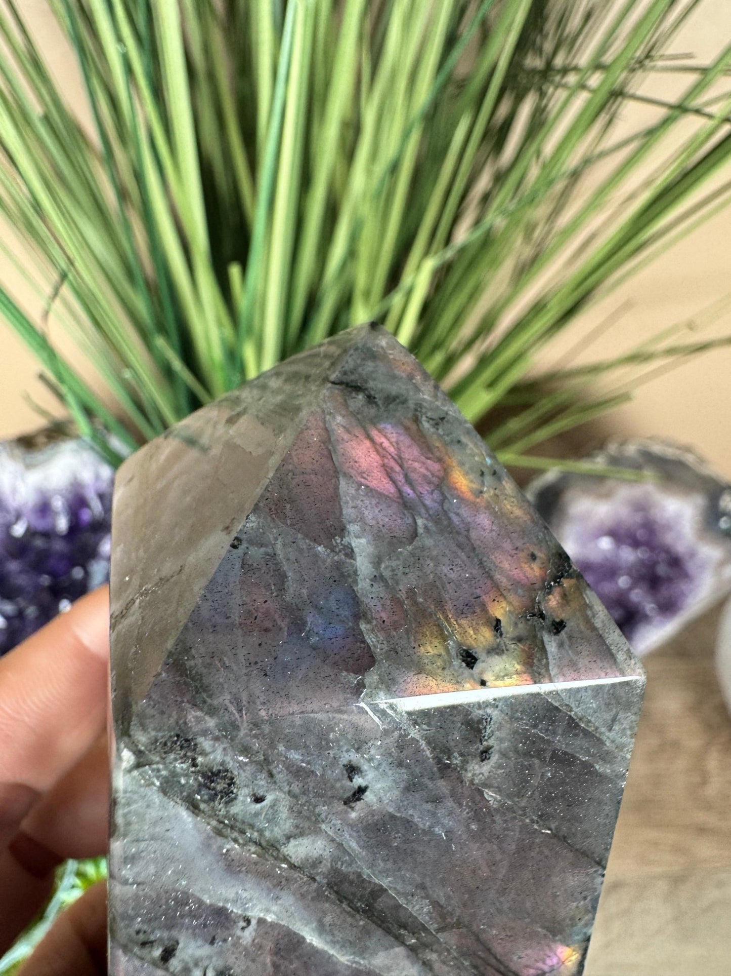 Sunset Labradorite Tower 4.8in - Purple Door Alchemy