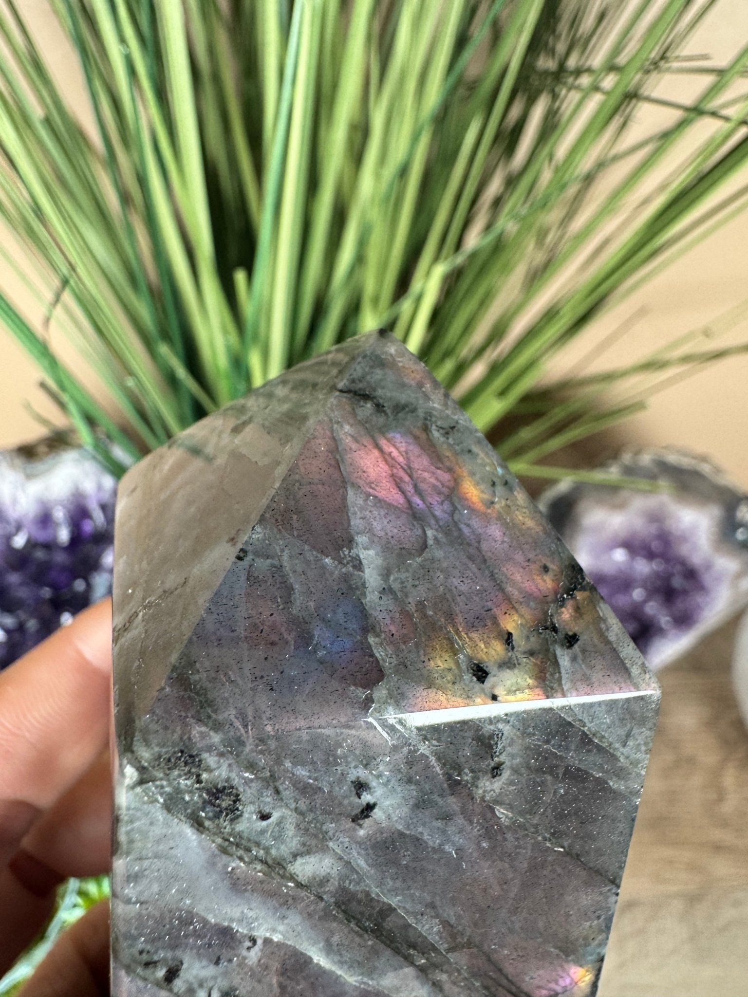 Sunset Labradorite Tower 4.8in - Purple Door Alchemy