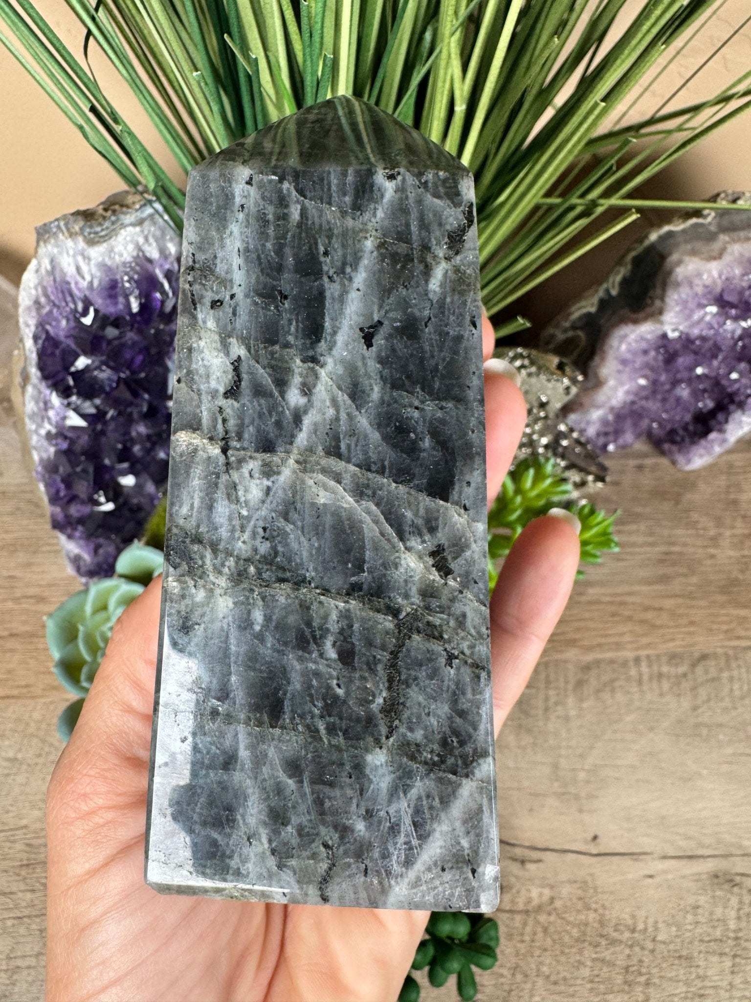 Sunset Labradorite Tower 4.8in - Purple Door Alchemy
