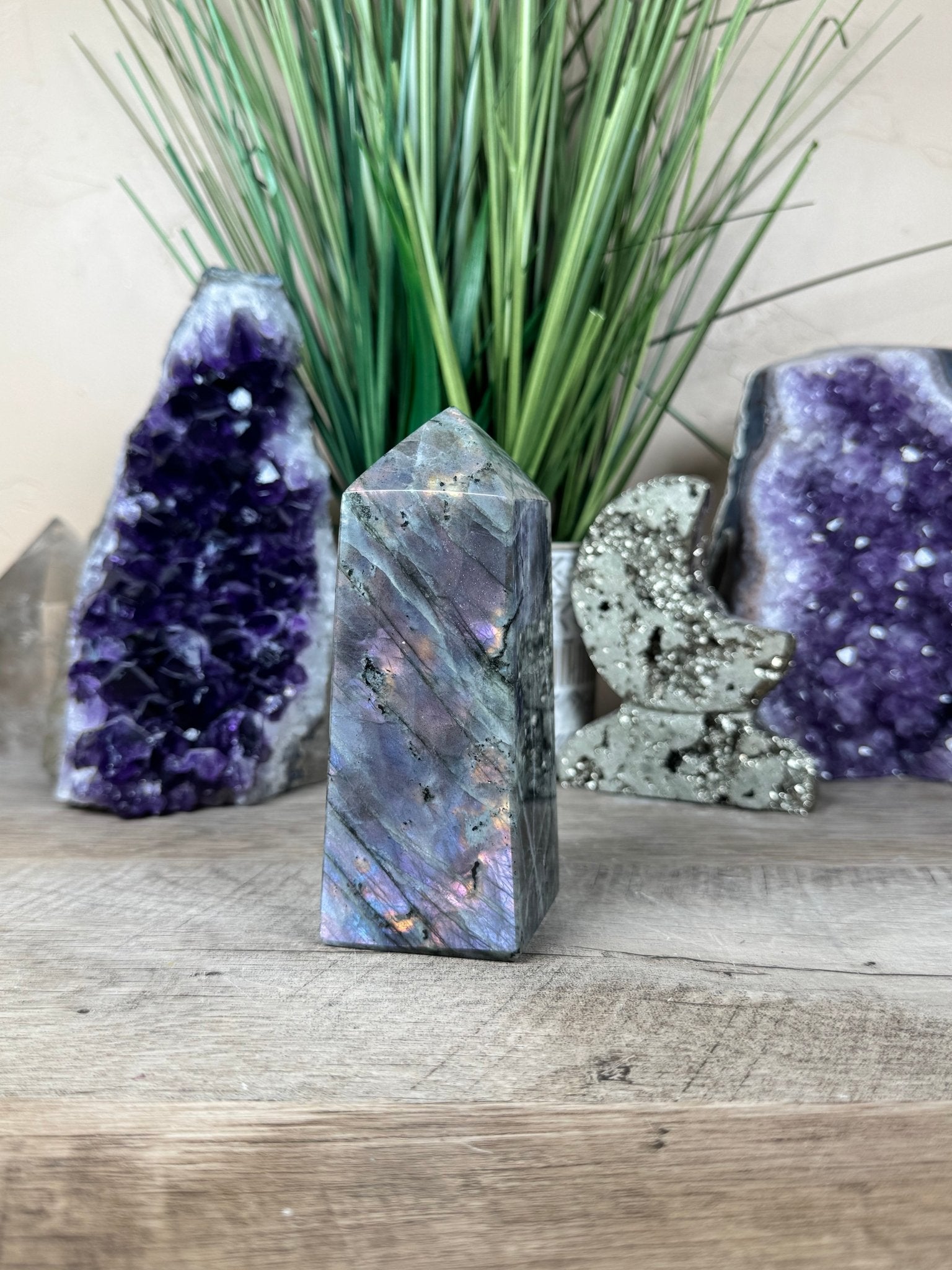 Sunset Labradorite Tower 4.8in - Purple Door Alchemy