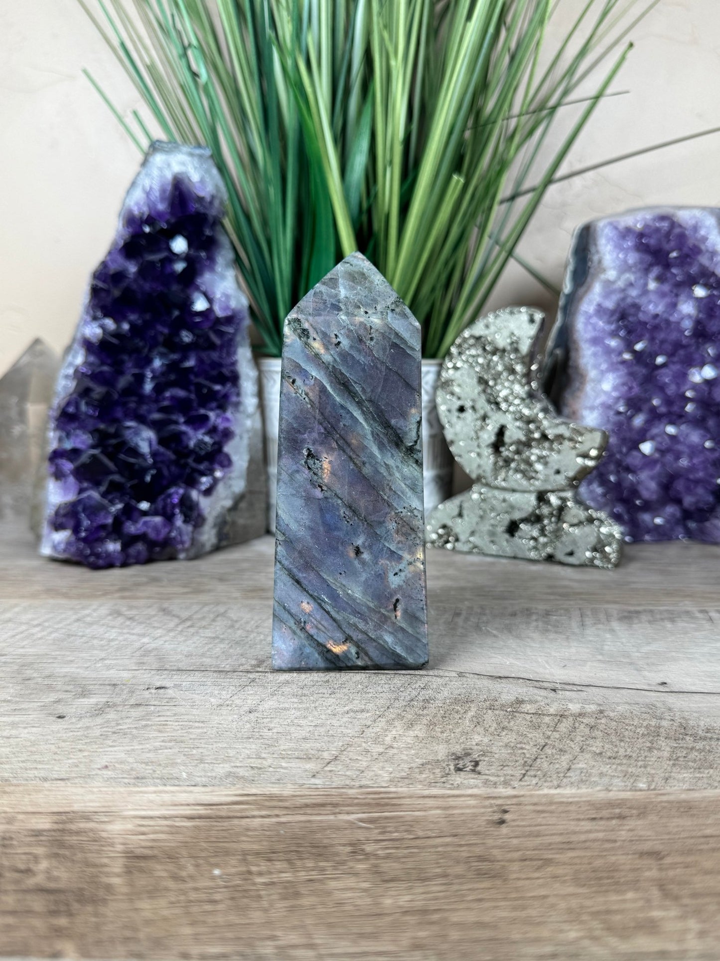 Sunset Labradorite Tower 4.8in - Purple Door Alchemy