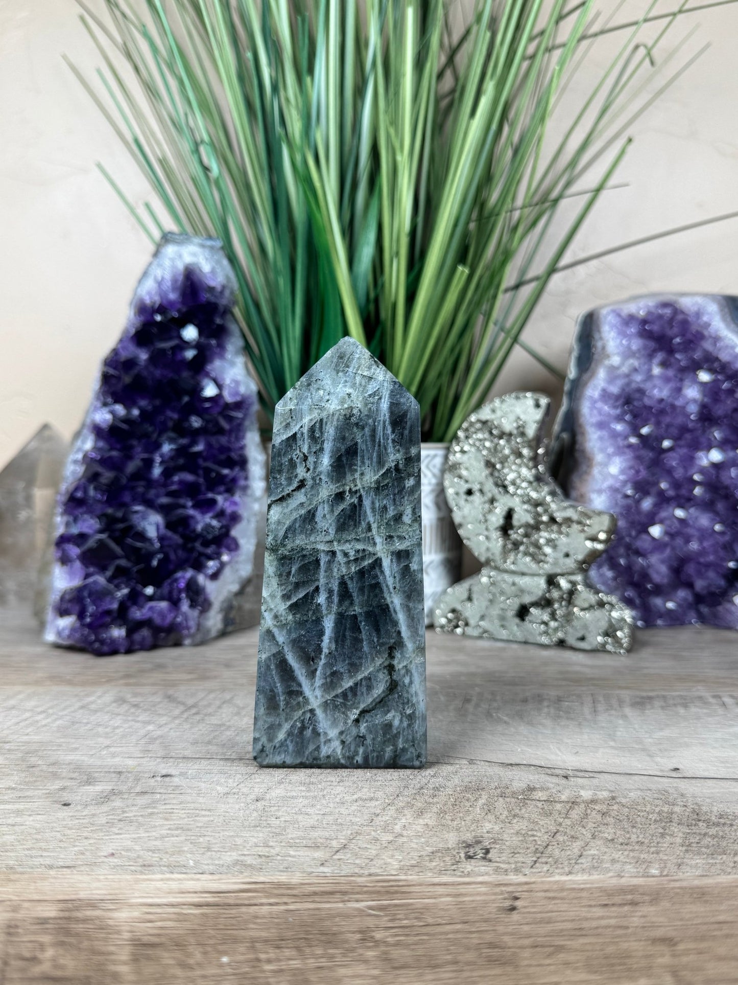 Sunset Labradorite Tower 4.8in - Purple Door Alchemy